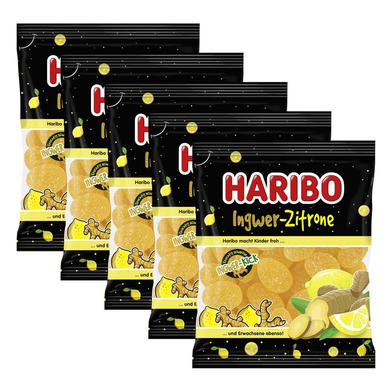 Image of 5x Haribo Ginger Lemon 160g (5x160g)