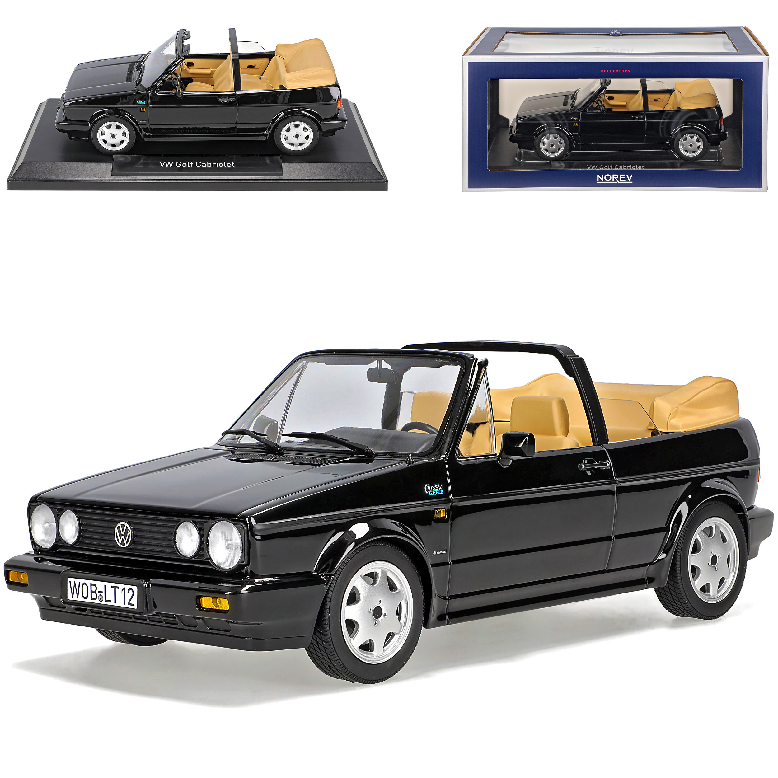 Vw Golf I Convertible Black 1979-1993 1/18 Model Car