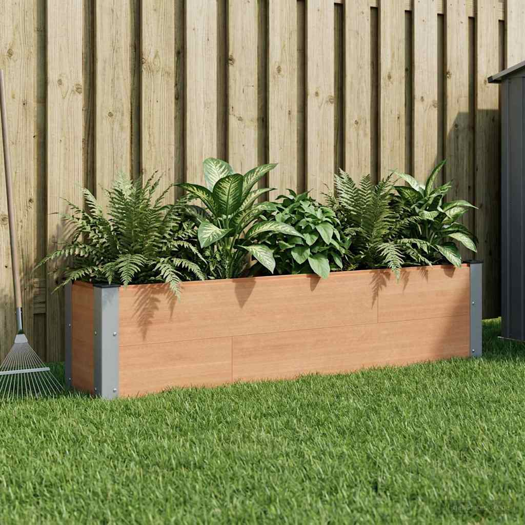Vidaxl Raised Bed Brown 150 X 30 X 36 Cm, Garden Planter, Rust-resistant, Weatherproof Container, Modern For Herbs And Flowers