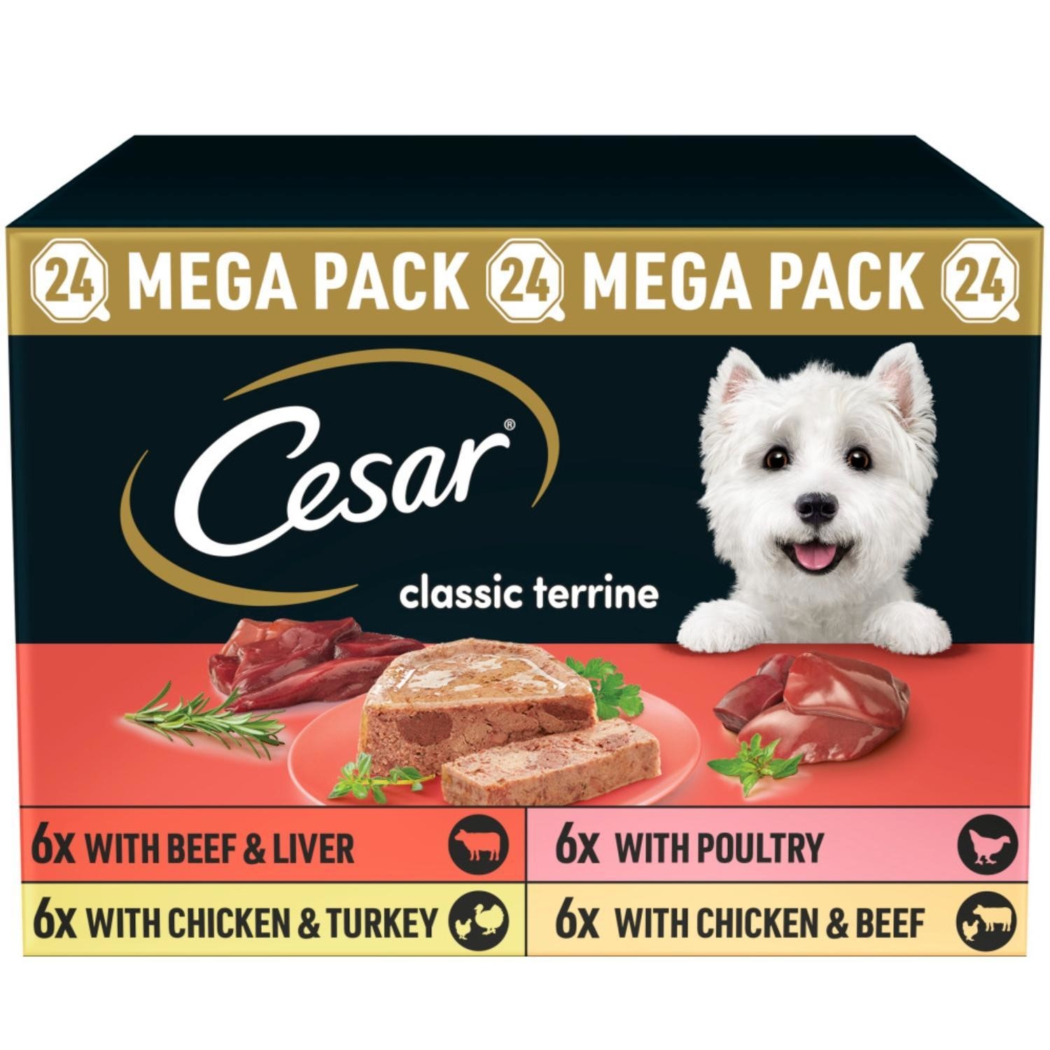 Cesar Classic Terrine Trays in Loaf Mega Pack - Saver Pack: 48 x 150g