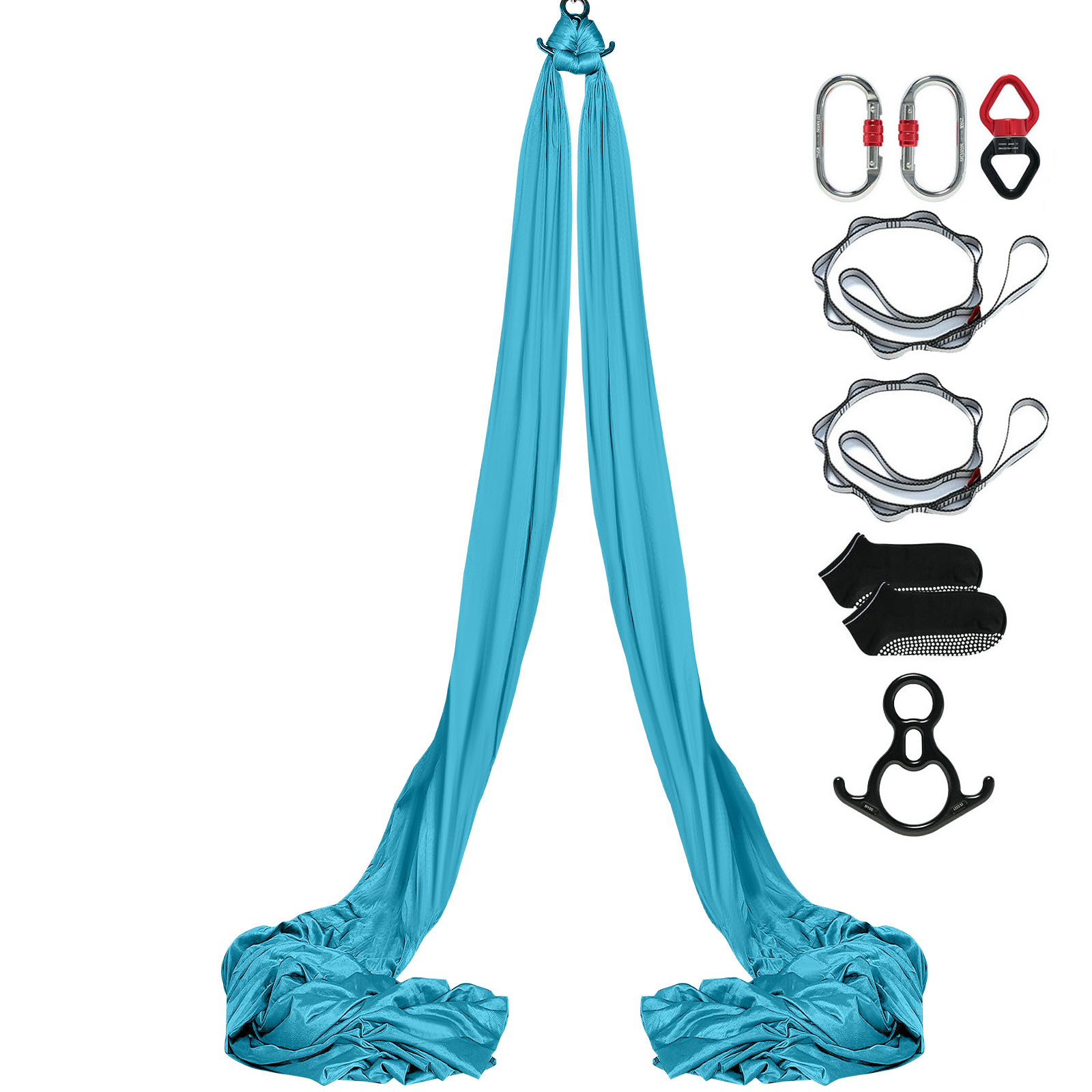 Image of Vevor Yoga Swing, 11 Yards, Aerial Yoga Hammock Kit With 100gsm, Full Rigging Hardware & Easy Setup Guide, Flying For All Levels Fitness And Bodybuilding