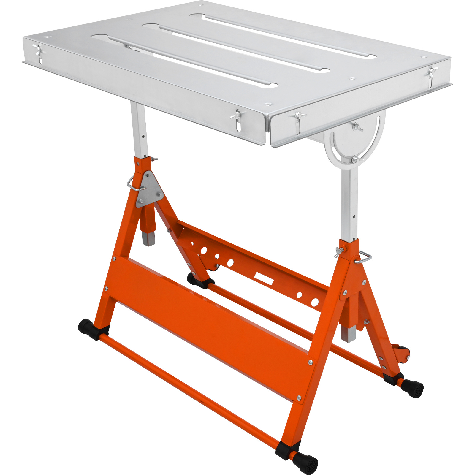 Image of Vevor Welding Table 76.2 Cm X 50.8 Cm, 181.4 Kg Load Capacity Steel Welding Workbench Table On Wheels, Folding Work Bench With 3 2.8 Cm Slot, 3 Tilt , Adjustable Height, Retractable Guide Rails