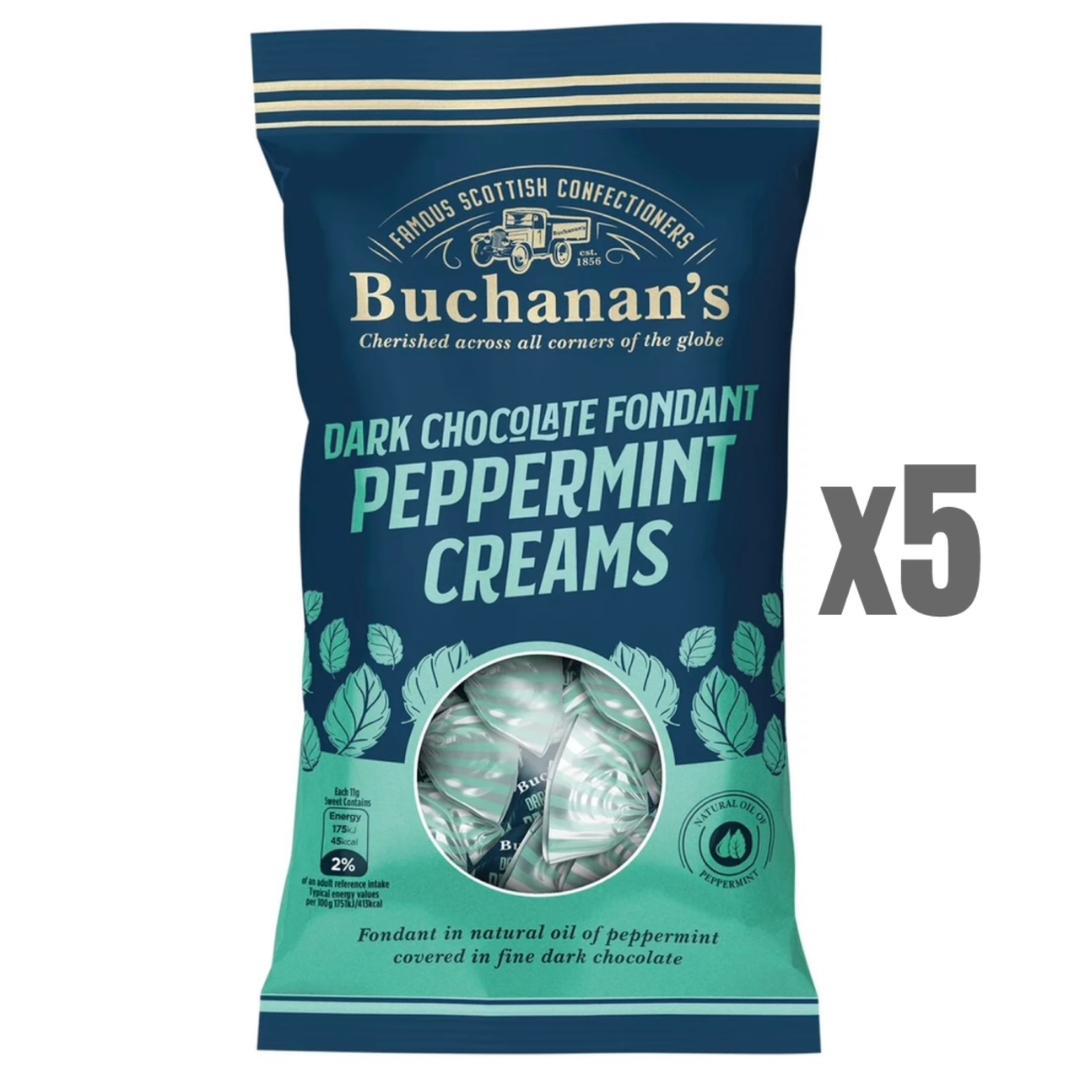 TEMU Bg Bulk Price 5 X Buchanan's Dark Chocolate Peppermint Creams 120g Bags Golden Casket Scottish Confectionery Traditional Chocolate Peppermint