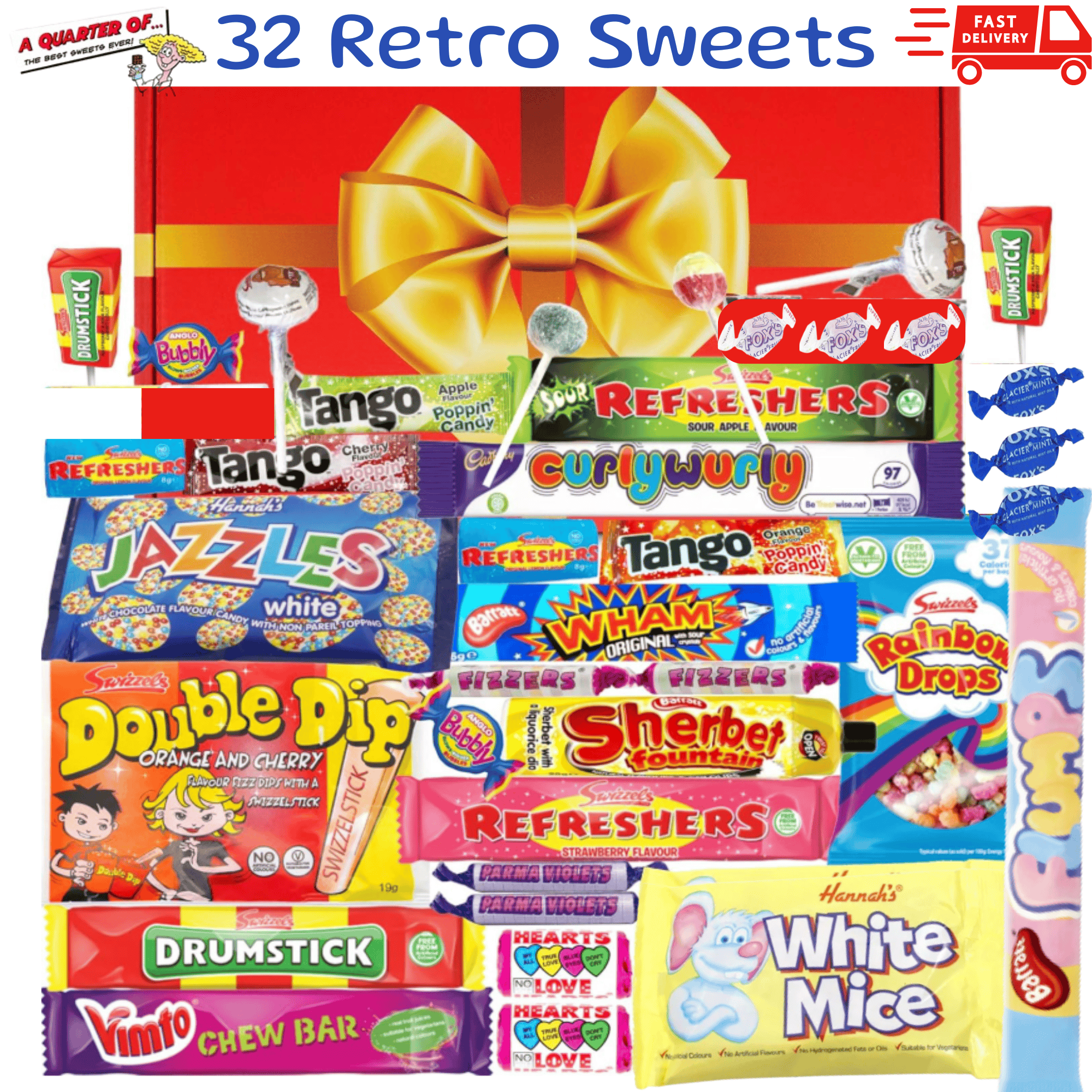 bumper   gift box gorgeous fun old fashioned retro   sweet hamper   a   for men women   birthdays congratulation and fathers day