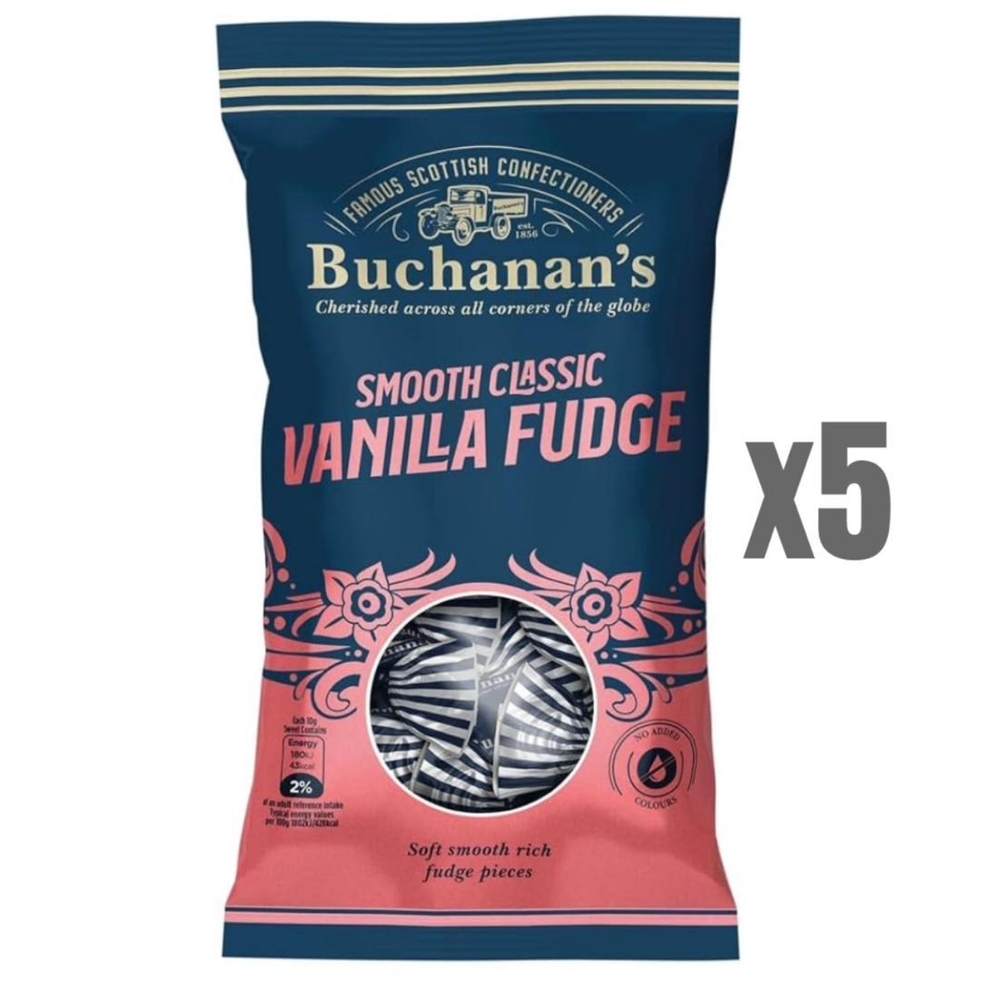 TEMU Bg Bulk Price 5 X Buchanan's Vanilla Fudge 130g Bags Golden Casket Scottish Confectionery Traditional Vanilla Fudge 130g X 5 Bags