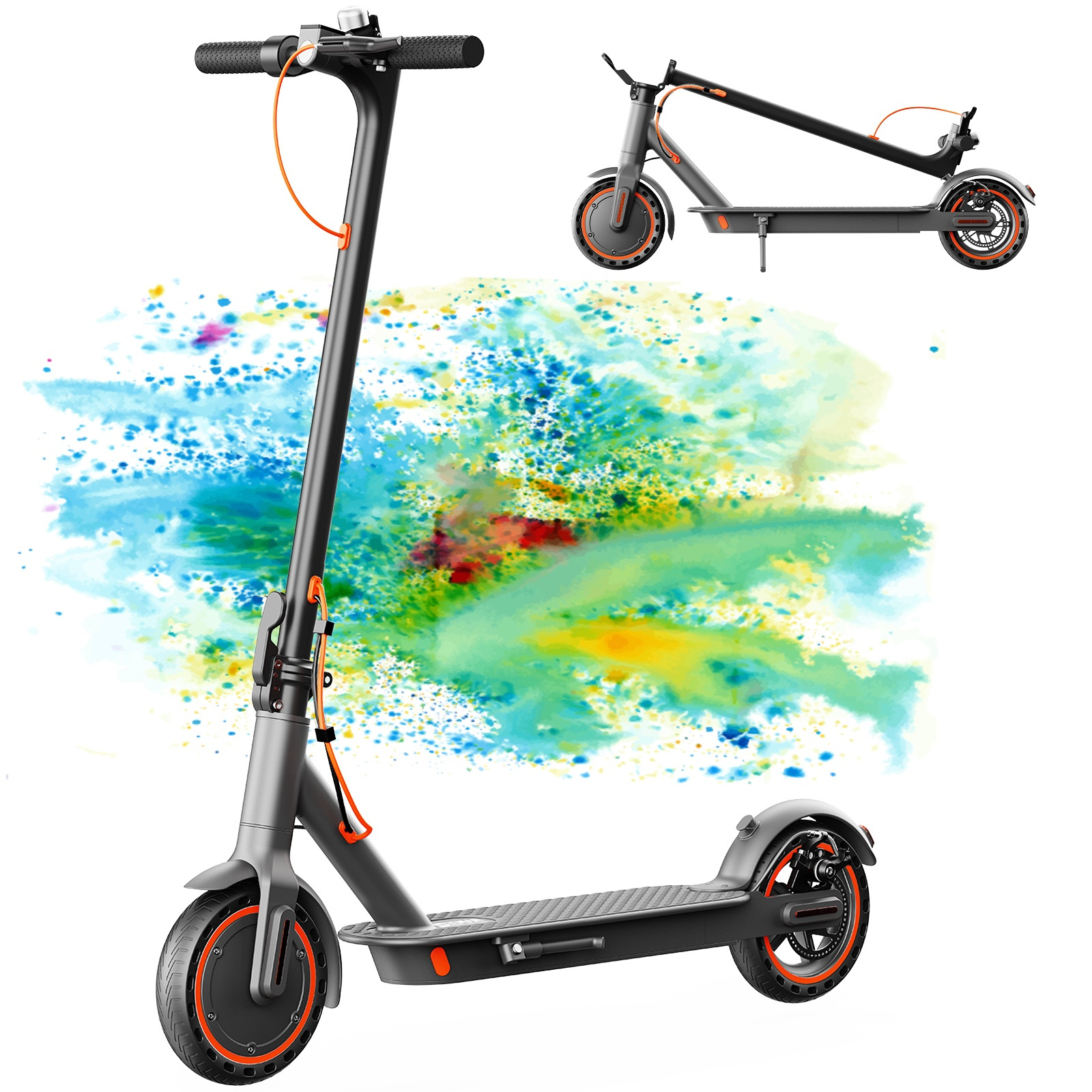 Seemar Electric Scooter, 350W Motor Scooter for Adults up to 30 km Ranges, equipped with front electronic brakes and rear disc brakes