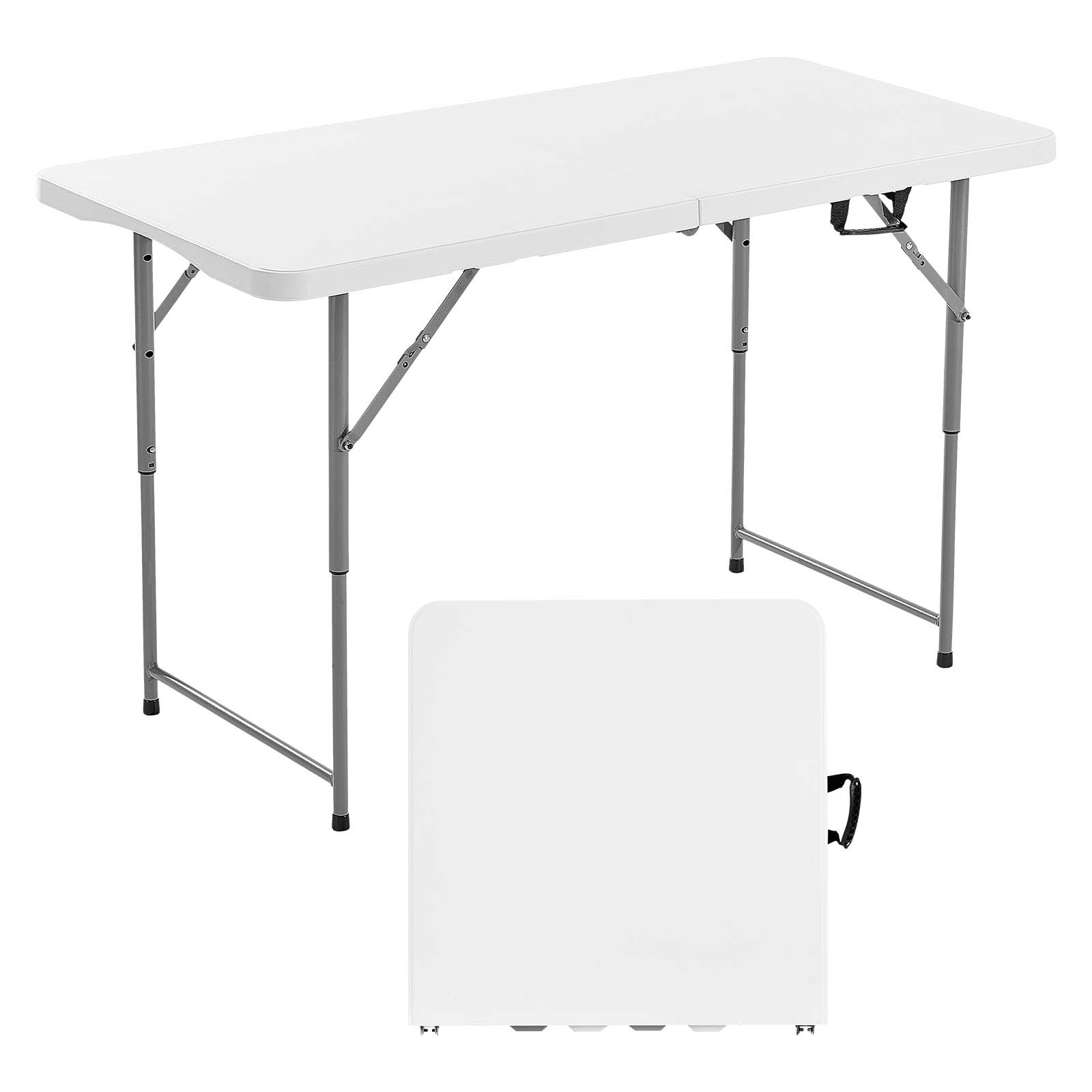 Vevor 122cm Plastic Folding Table Portable Picnic Table Handle Indoor Outdoor