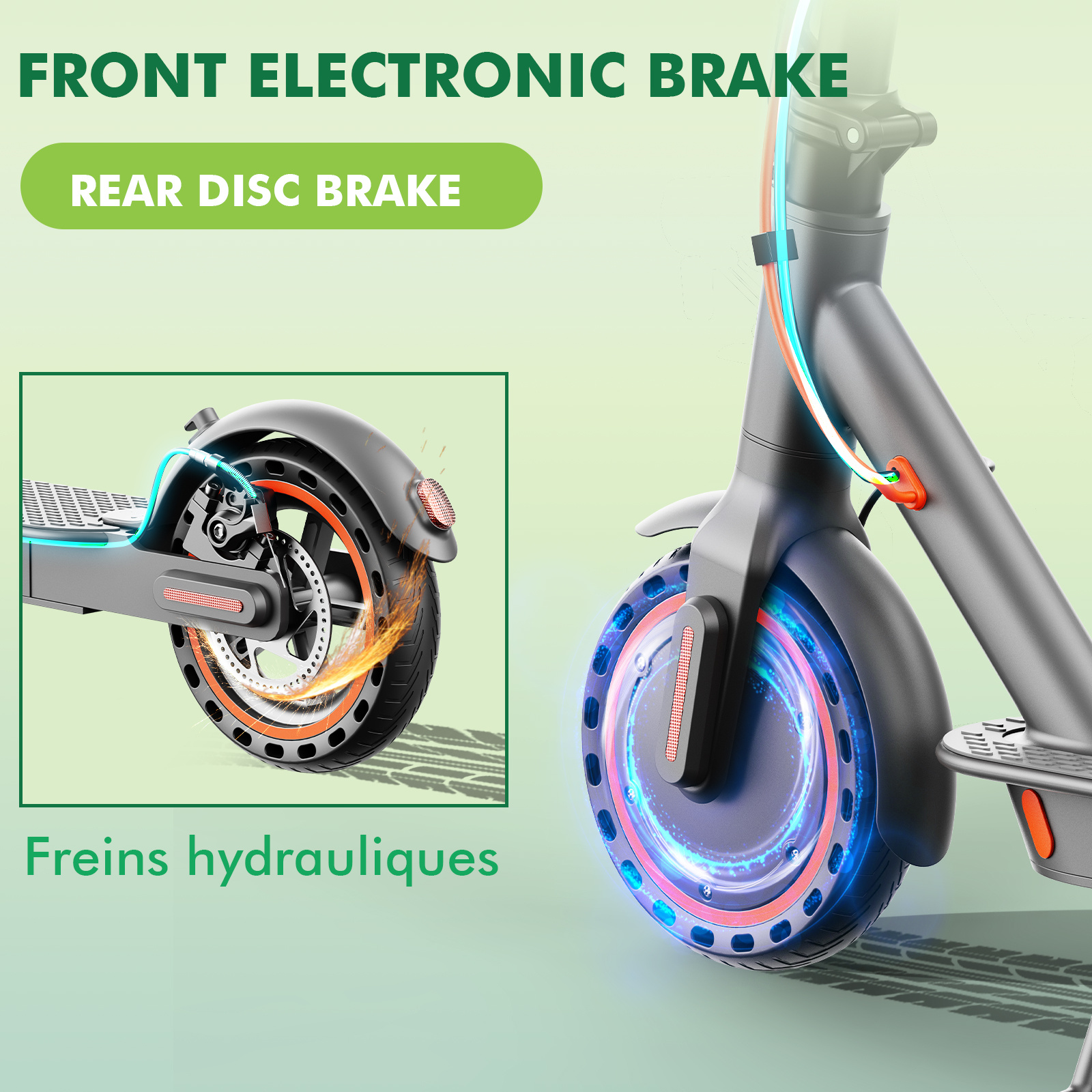 Seemar Electric Scooter, 350W Motor Scooter for Adults up to 30 km Ranges, equipped with front electronic brakes and rear disc brakes