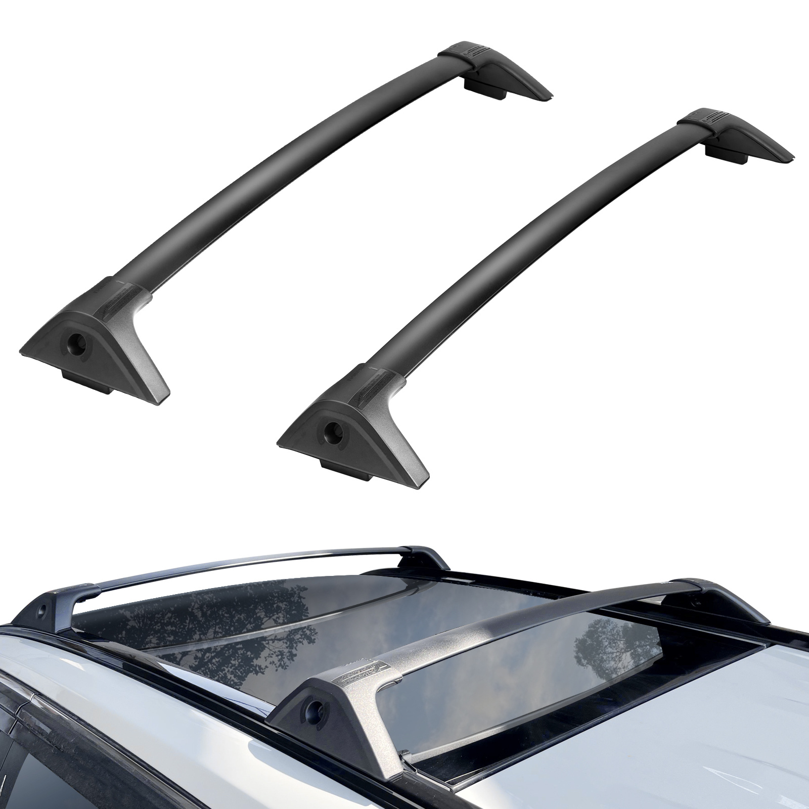 Image of Roof Rack Cross Bars, Compatible With Rav4 2019-2023, 117.93 Kg Load Capacity, Aluminum Anti-rust Crossbars With Locks, Rooftop Cargo Bag Luggage Carrier (not /trd Off-road)