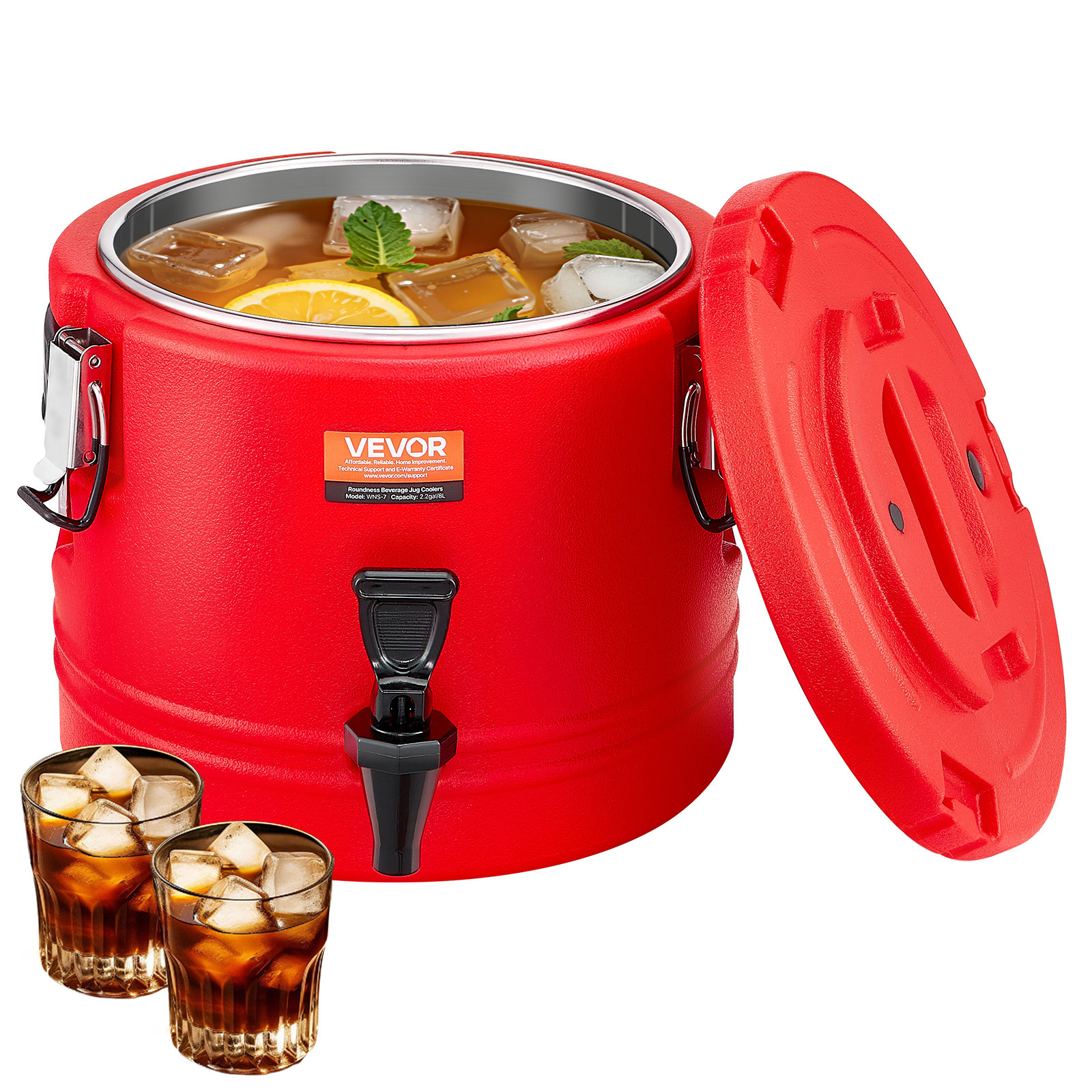 Vevor Insulated Beverage Dispenser For Hot And Cold Drinks 2.2 Gal/8l Cooler Jug