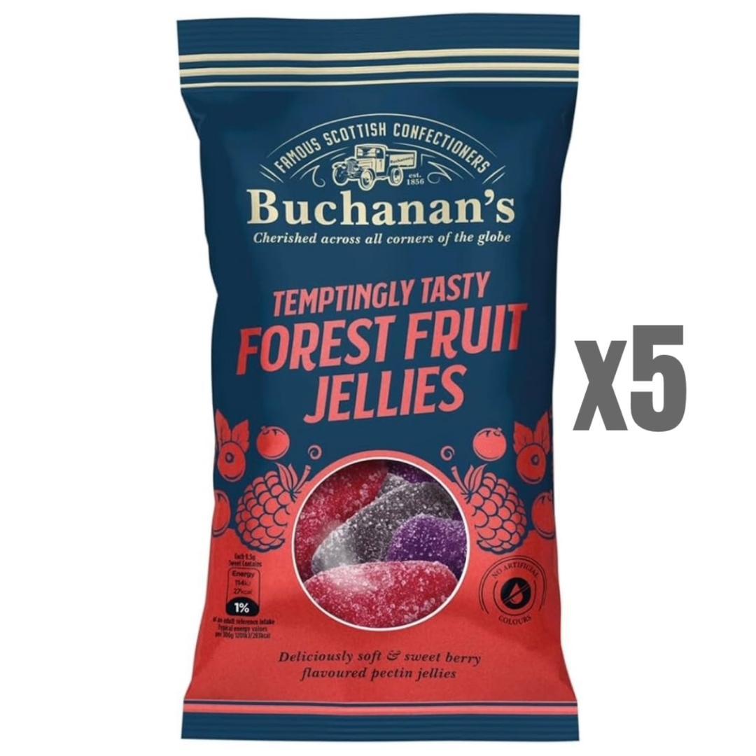 TEMU Bg Bulk Price 5 X Buchanan's Forest Fruit Jellies 140g Bags Golden Casket Scottish Confectionery Traditional Forest Fruit Jellies 140g X 5 Bags