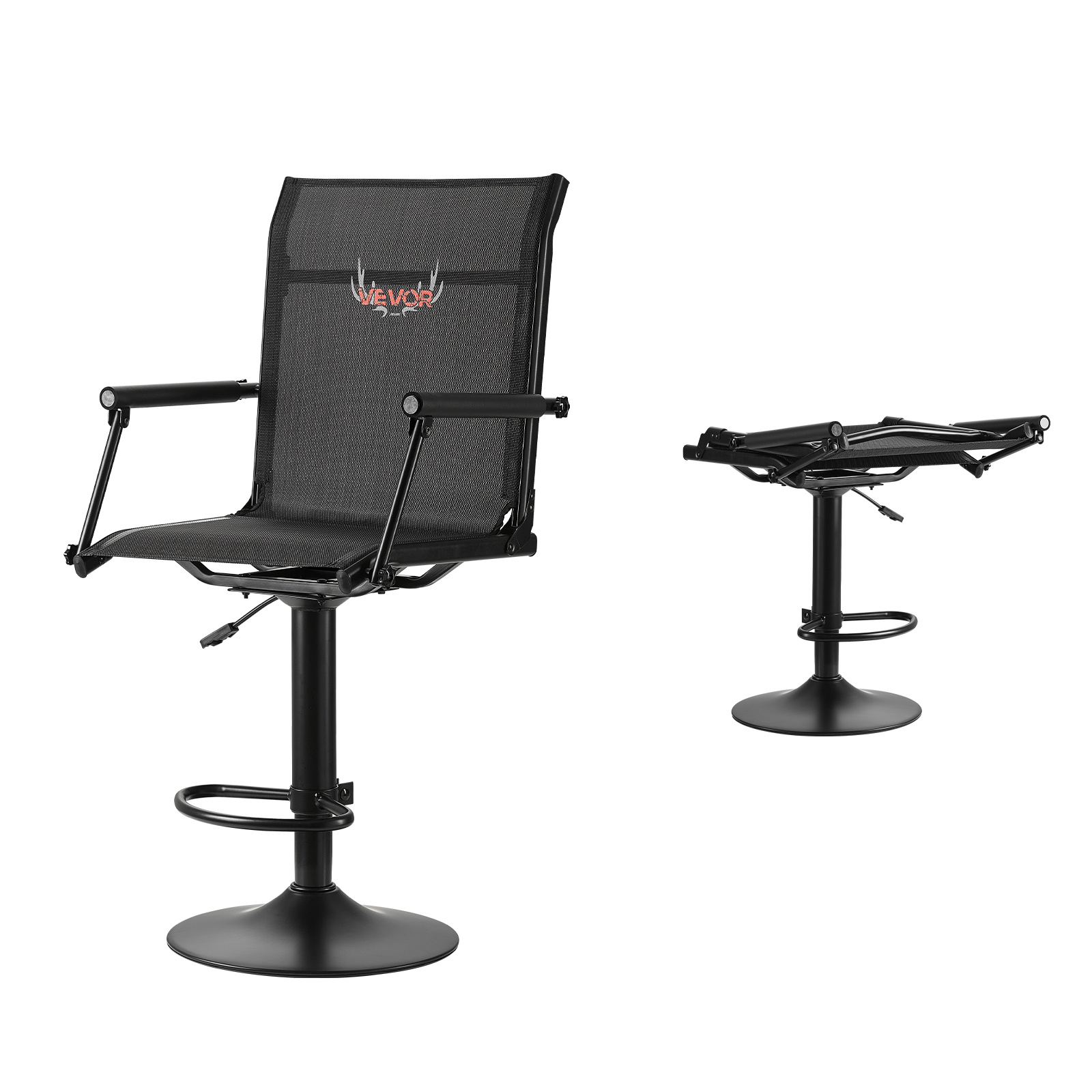 Vevor Hunting Chair Silent Blind Chair With Armrests Adjustable Height