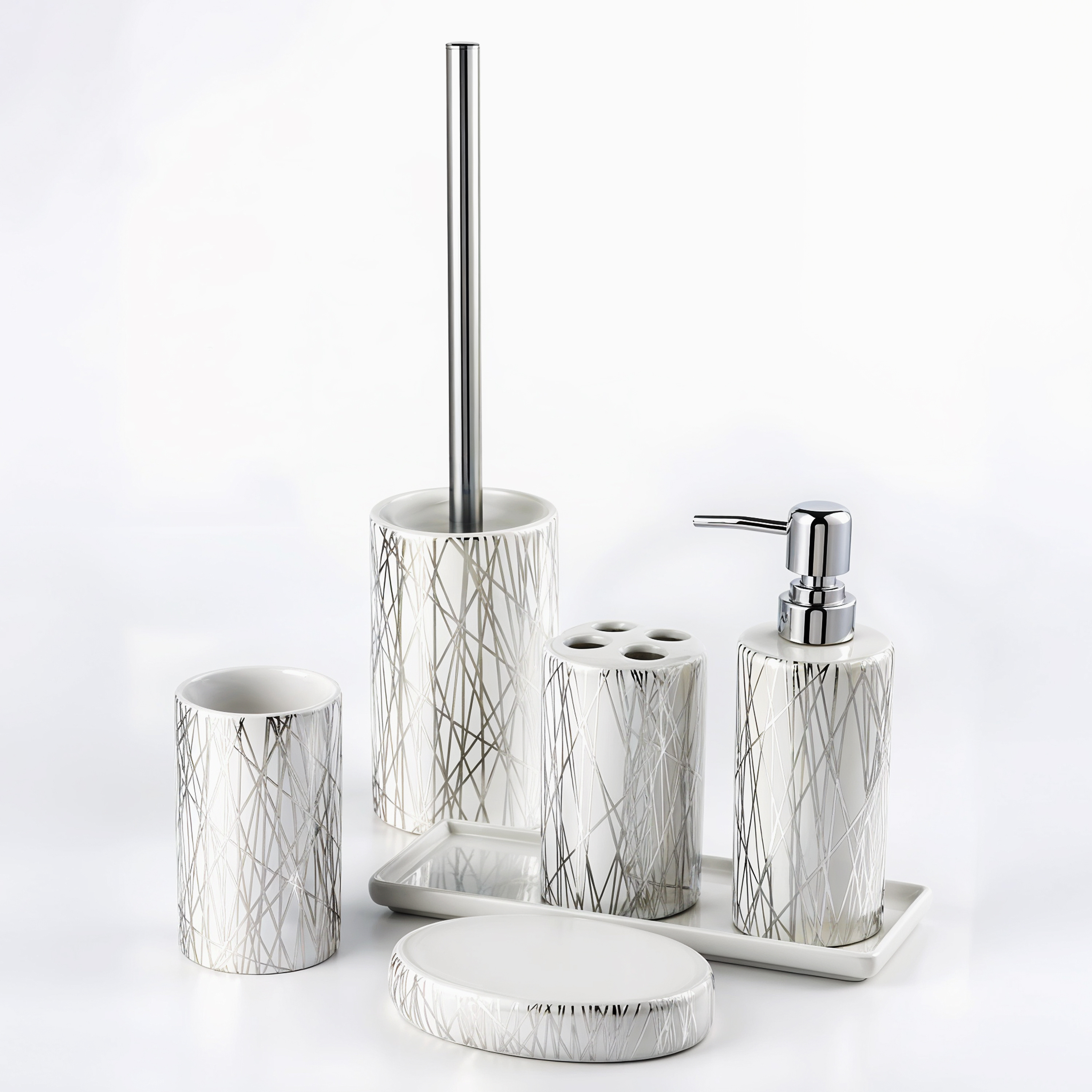 Modern Bathroom Accessories Set of 5, Soap Dispenser & More