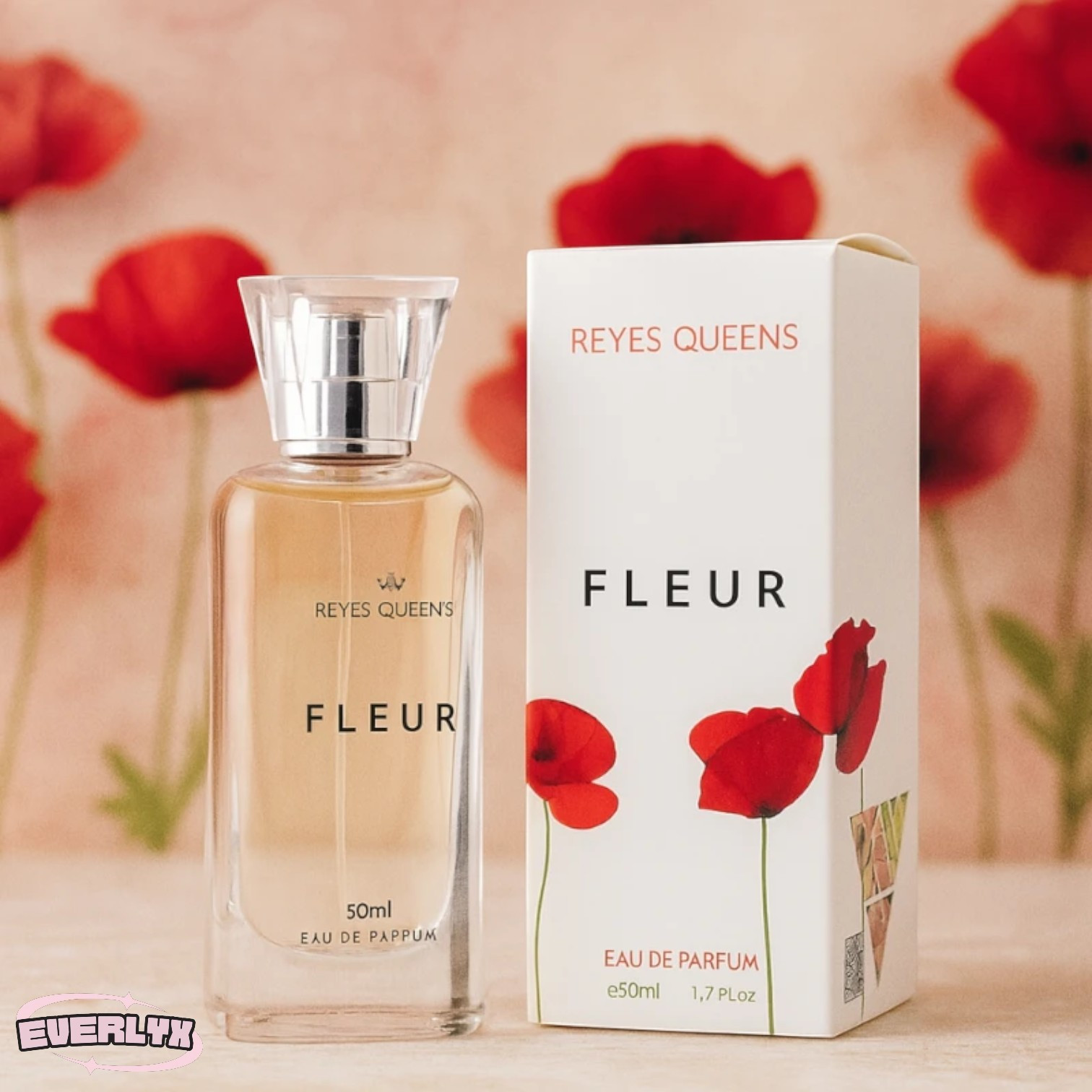 E-shop Everlyx - Fleur Genzo Damenparfüm 50 ml - Blumige und zarte Duftnote mit frischen, romantischen Akzenten, ideal für den und besondere Anlässe -