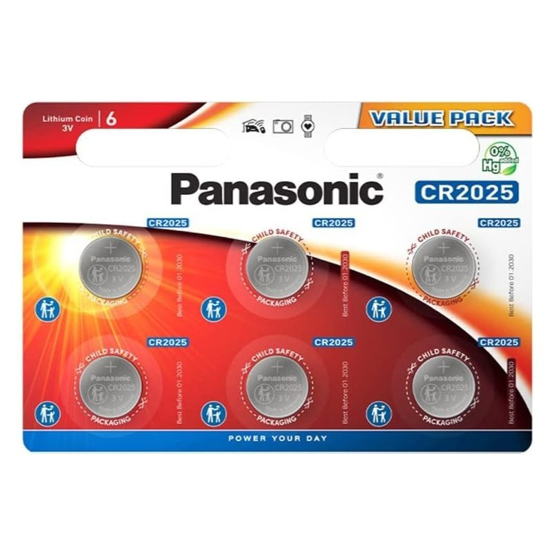 TEMU Panasonic Cr2025 Lithium Batteries Pack Of 6 3v Button Cell Batteries For Watches, Calculators, Key Fobs, Medical Devices, Fitness Trackers &