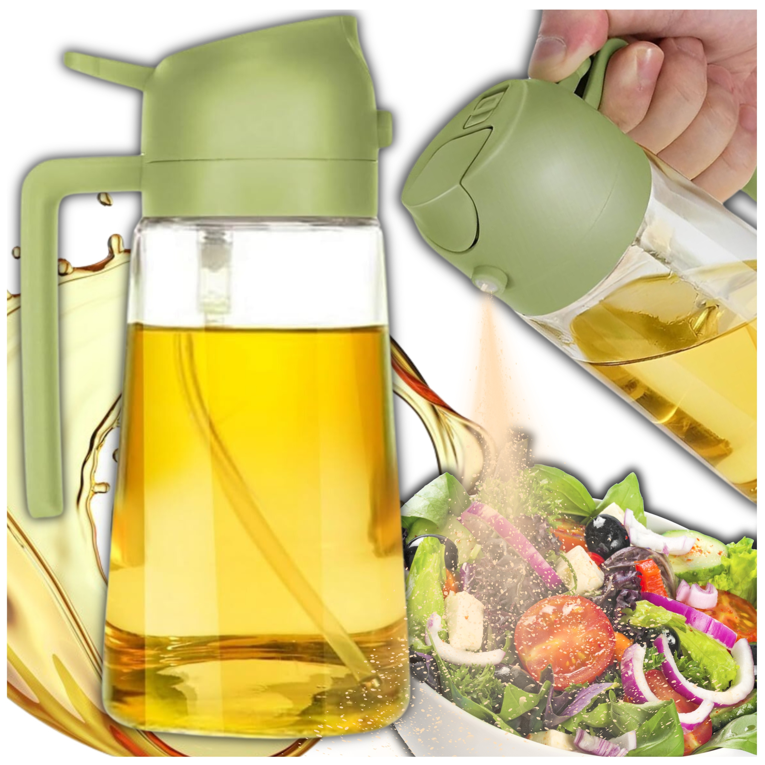 TEMU Glass Sprayer For Oil, Oil, Vinegar 420 Ml - A Practical Dispenser In Of A Spray, Ideal For Distributing Oil, Oil Or Vinegar While Cooking,