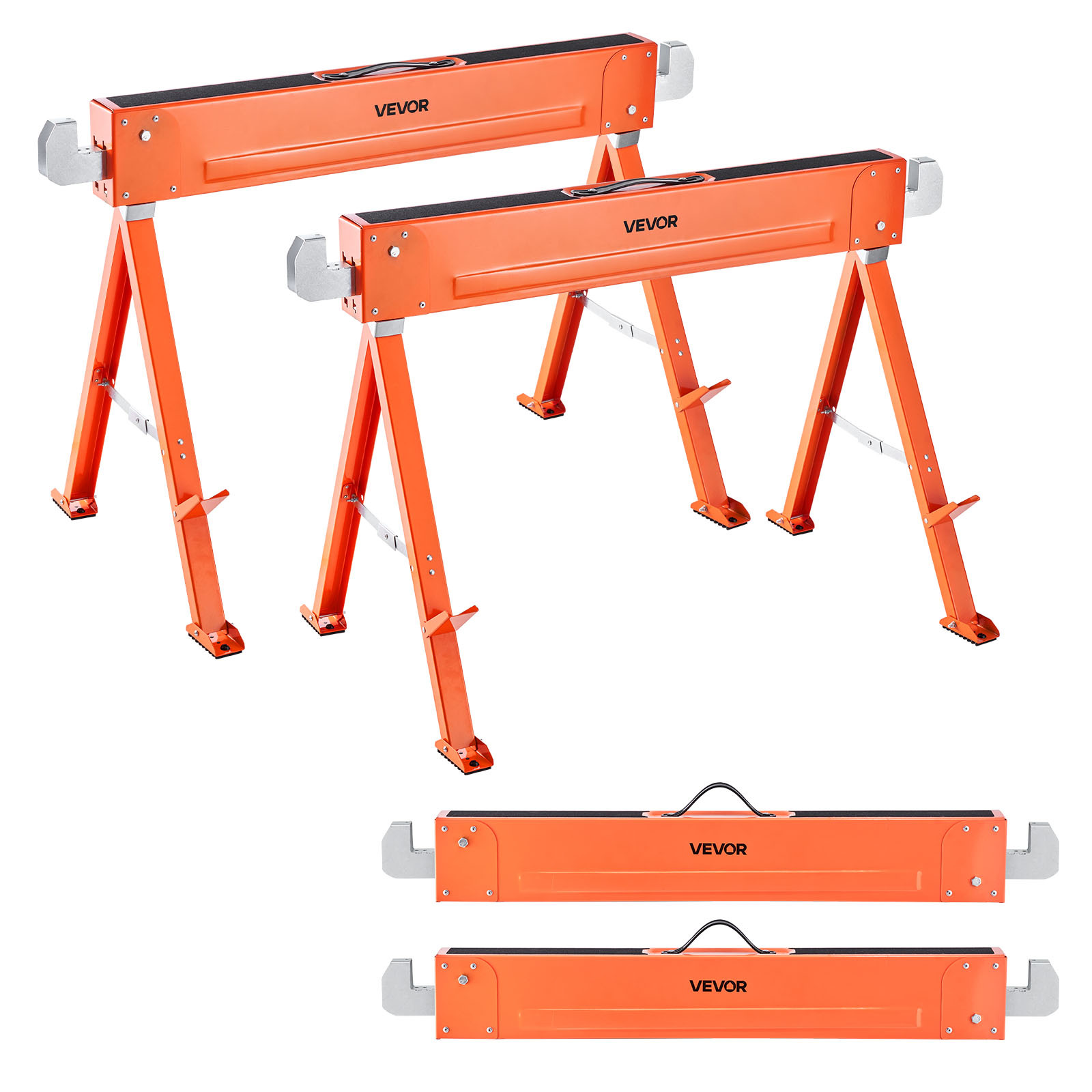 Vevor Saw Horses 2 Pack Work Bench Heavy Duty 1323 Lbs Capacity For Woodworking