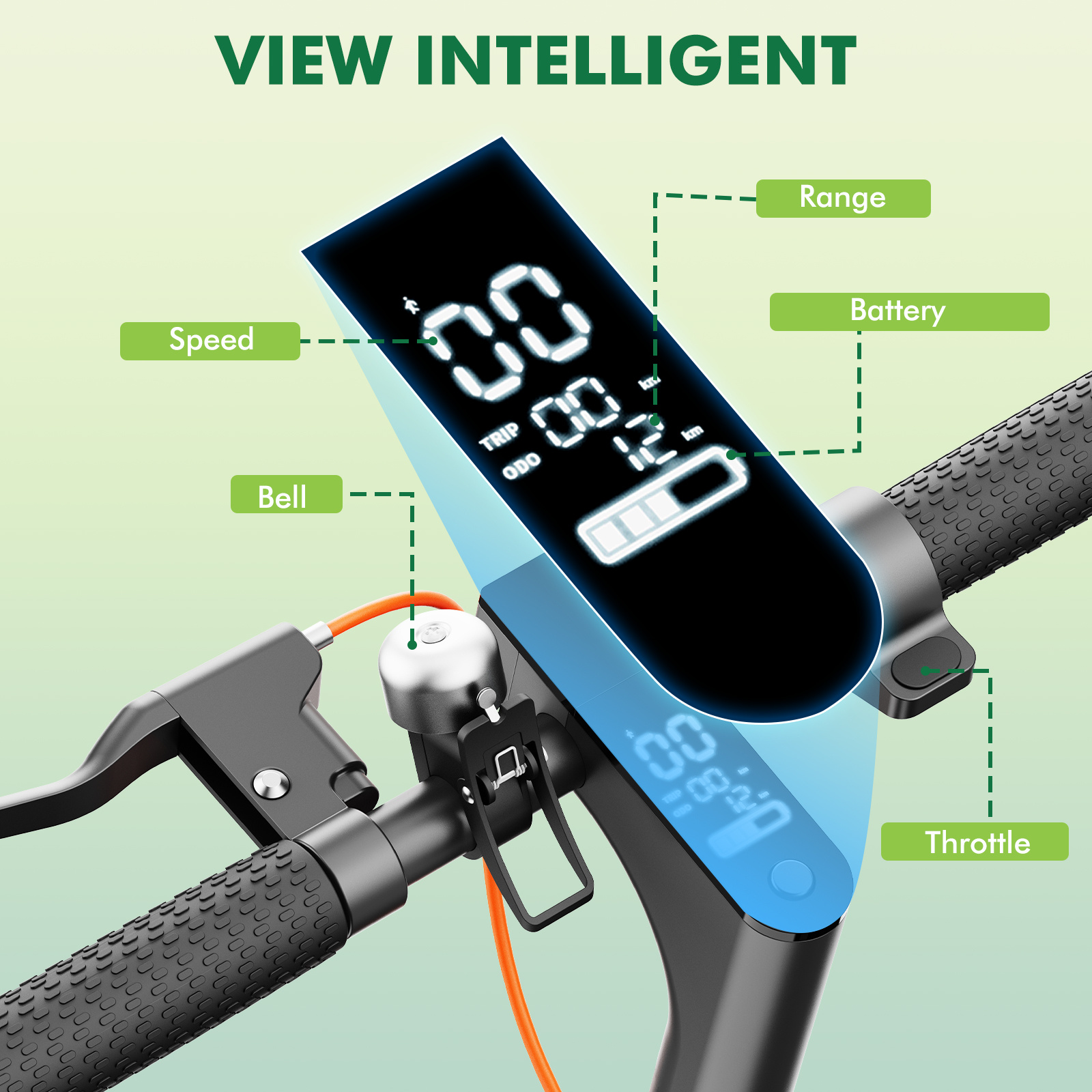 Seemar Electric Scooter, 350W Motor Scooter for Adults up to 30 km Ranges, equipped with front electronic brakes and rear disc brakes