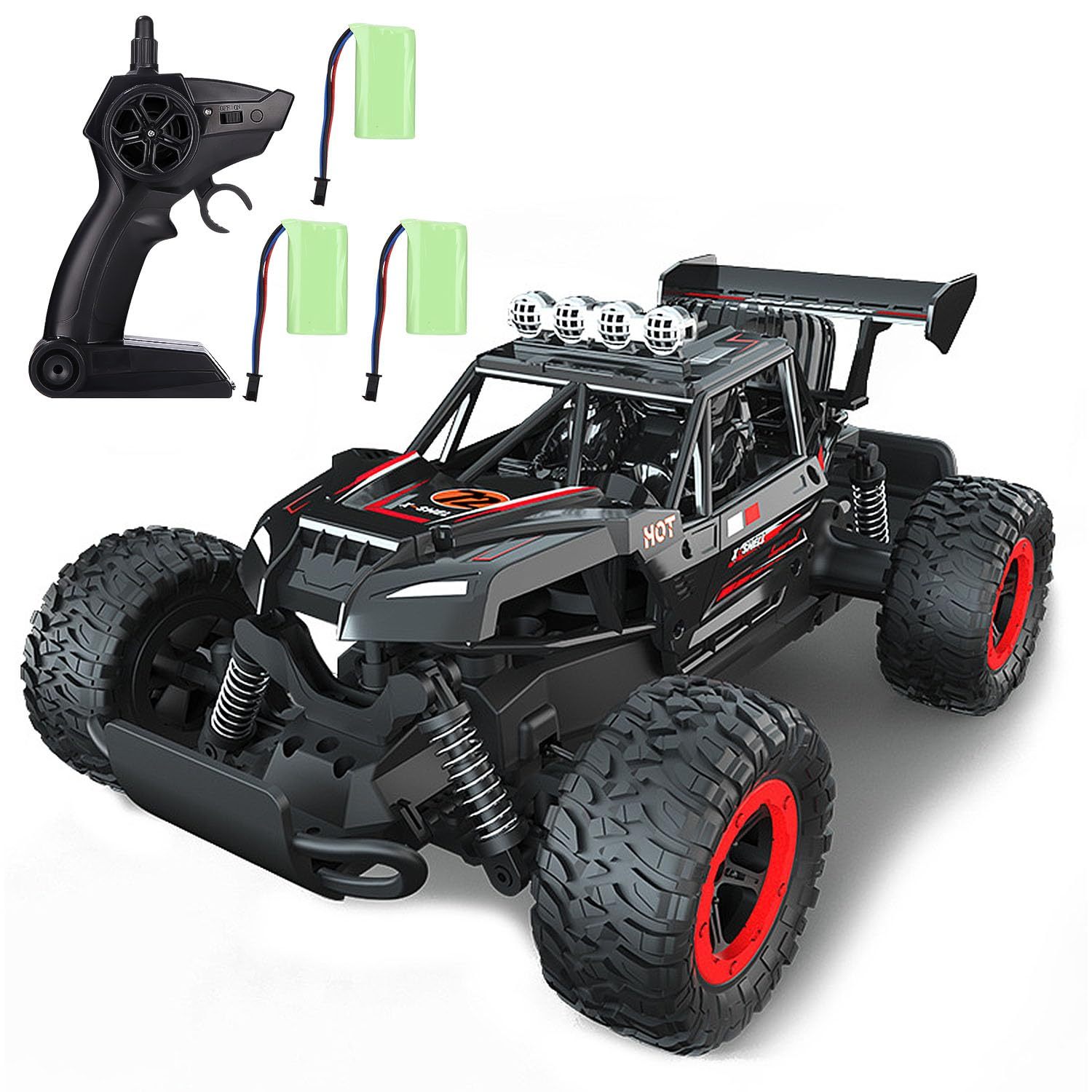 TEMU Remote Control Car, 1/16 Off-road Remote Control Buggy, 25km/h Child Rc Car, Remote Control Truck, All Terrain Rc Car With 3 Batteries 70 Min,