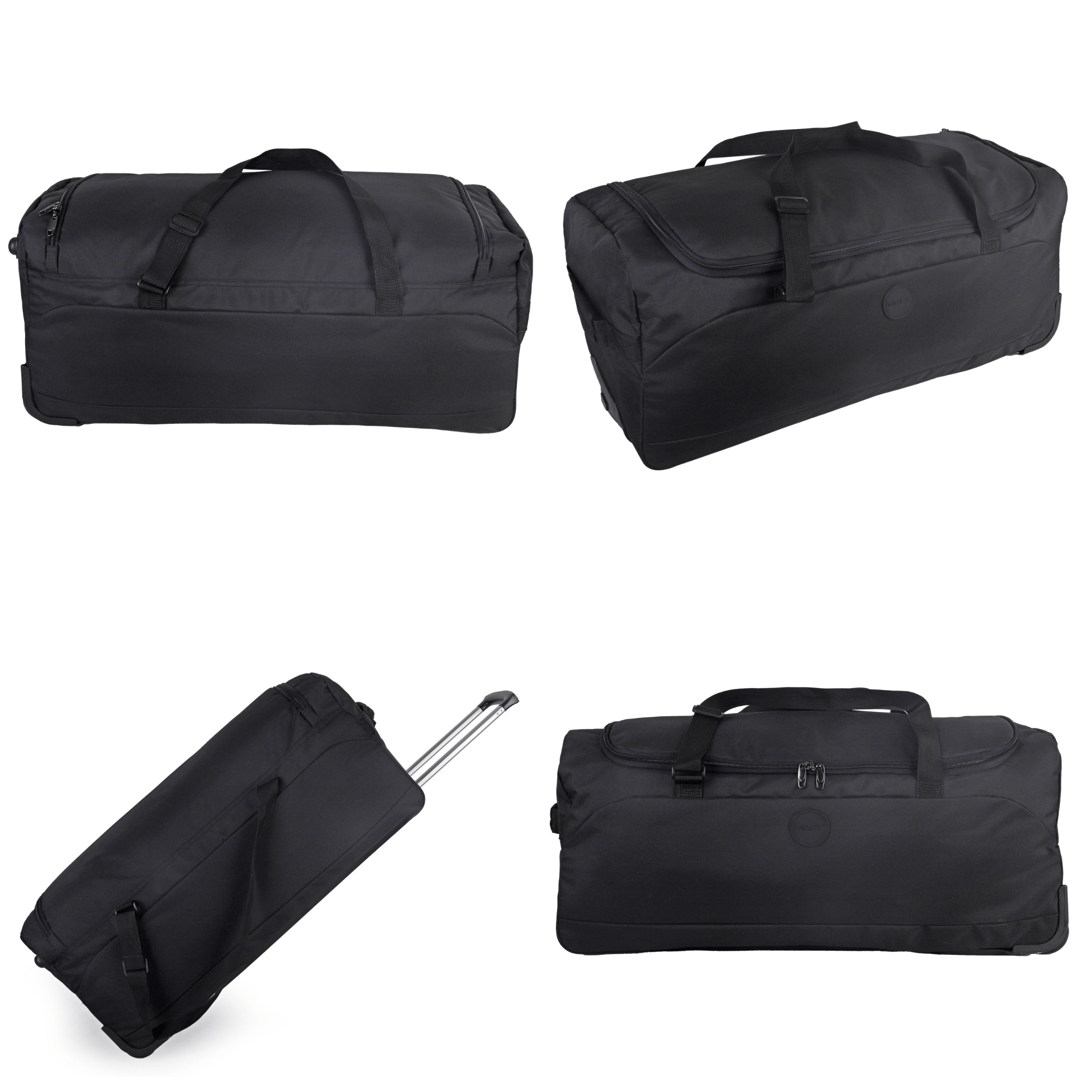 Large Rolling Travel Duffel Bag, Lightweight Soft-Sided Holdall with Wheels
