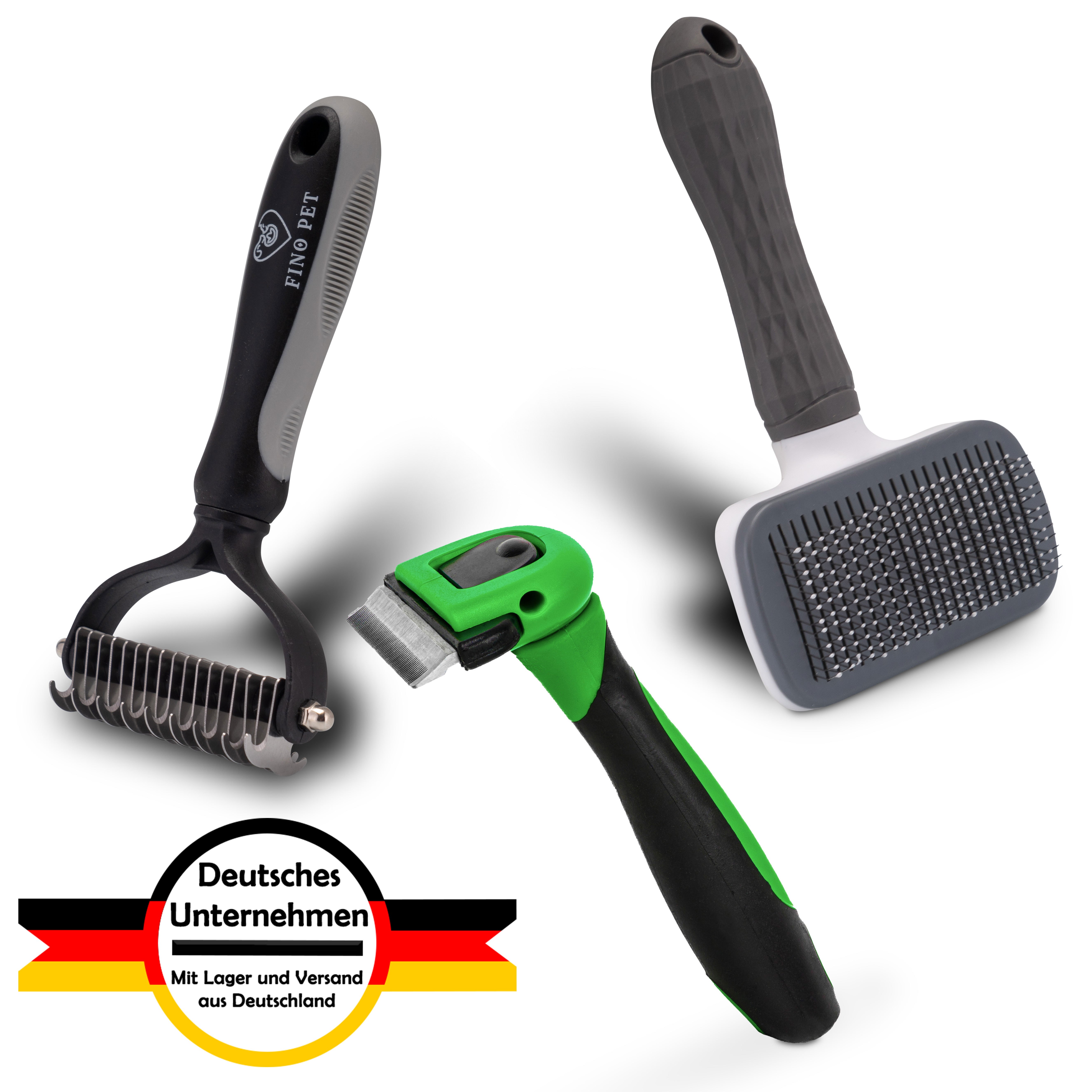 Image of Finopet 3-piece Set With Dog Brushes And Cat Brushes In Pack, Long Hair, Short Hair, Brushes, Pet Hair Remover, Dog Accessories Or Cat Accessories In A Set Of Dog Brushes And Cat Brushes