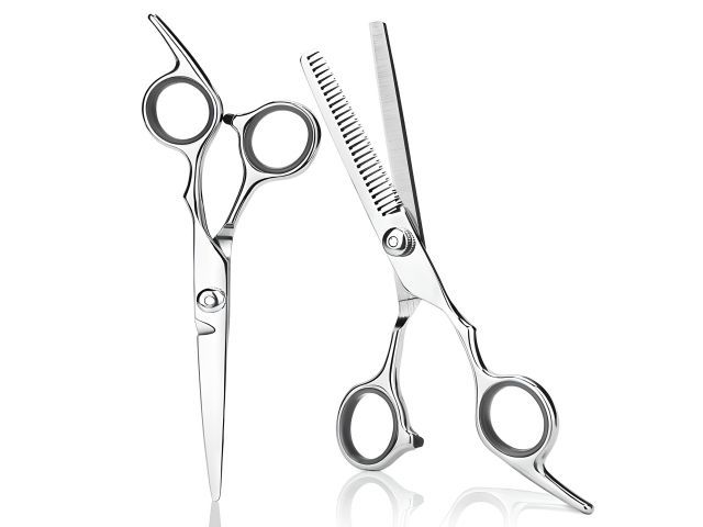 XXL Profesionalni Set za Frizerstvo - 7-Dijelni Set s Makazama za Kosu i Bradu, Nehrđajućim Čeličnim Škarama, Češljem od Ugljičnog Čelika, Kutijom od Kromiranog Čelika