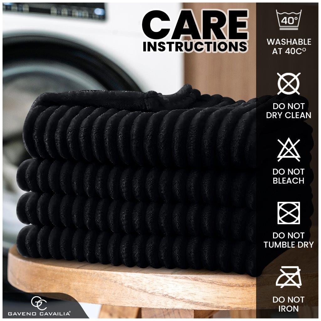 GC GAVENO CAVAILIA Luxuriously Ribbed Throw, Soft Plush Fleece Blanket, Lightweight and Cosy Sofa Bed throw, 200x240cm, Premium Quality Polyester Decorative Throw for Home Comfort | Fast Dispatch from Local Warehouse | Trusted UK Brand