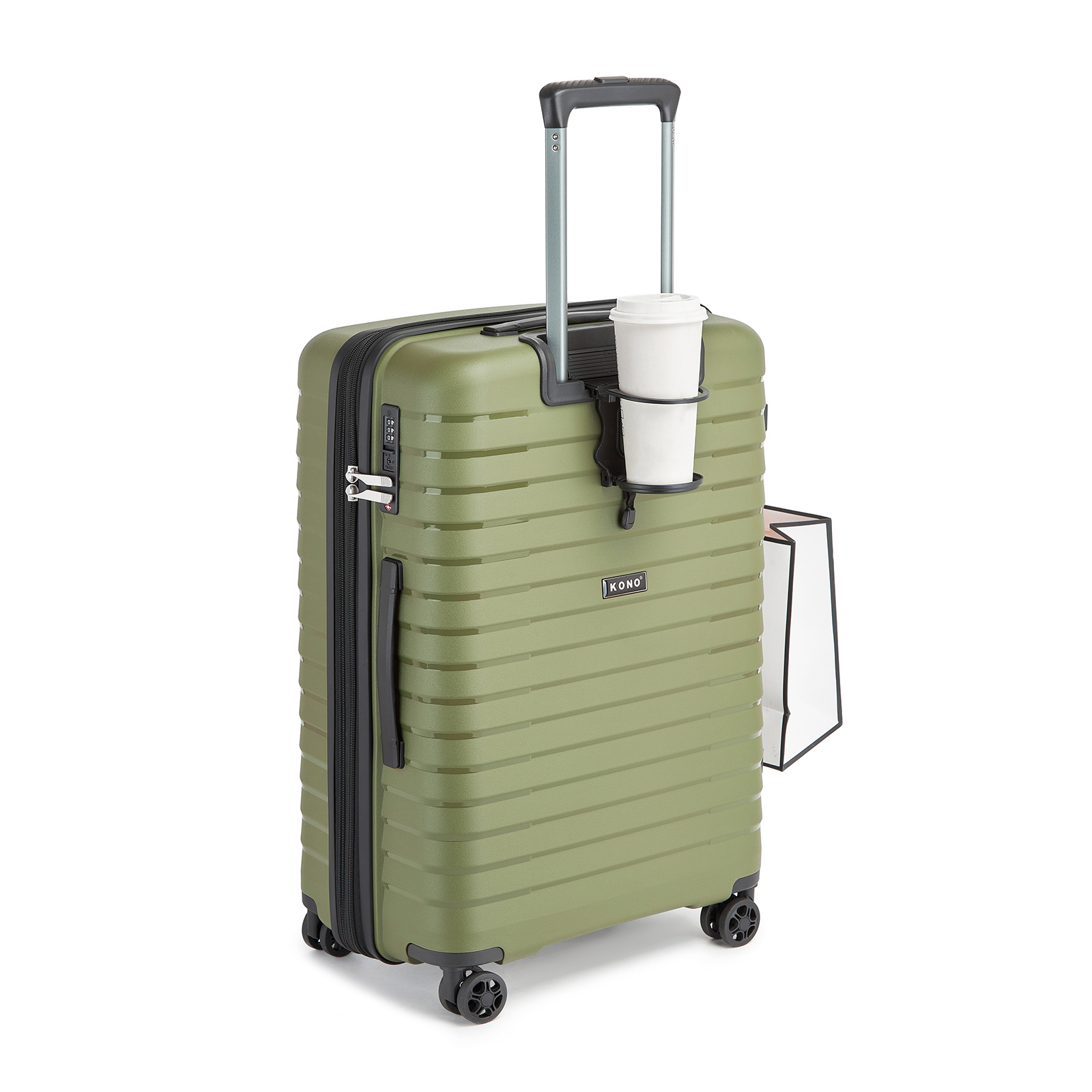 Image of 20inch 24inch 28inch Kono Suitcase Hand Luggage Hard Shell Suitcase Pp Travel Suitcase With 4 Spinner Wheels Expandable Lightweight Trolley Suitcase With Drink Holder And