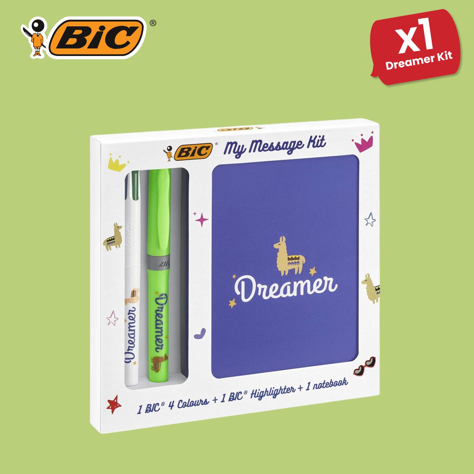 TEMU Kit - Stationery Kit With 1 Ballpoint Pen / 1 Highlighter Grip Green/ 1 A6 White Notebook, Multicolor, (pack Of 1), 972091