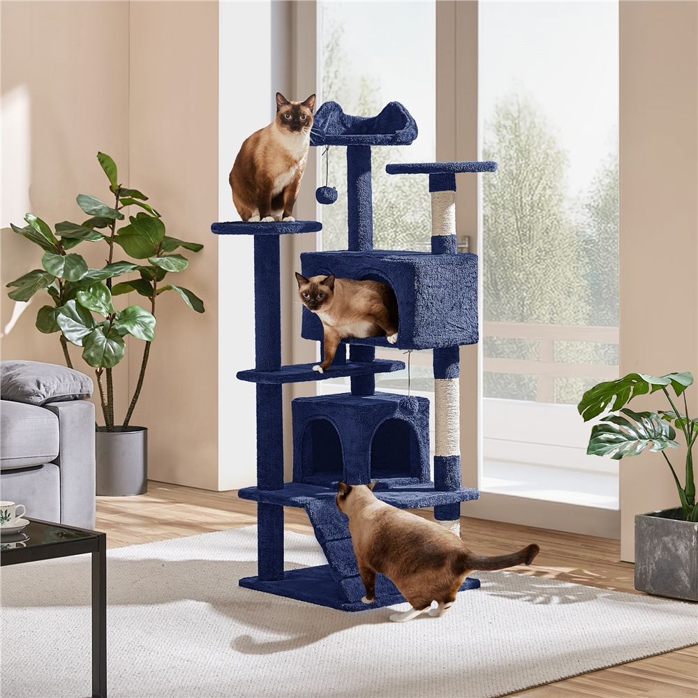 Costoffs Poste para Rascar de Gatos de 138 cm, Árbol Resistente con Pelota de Juego y C...
