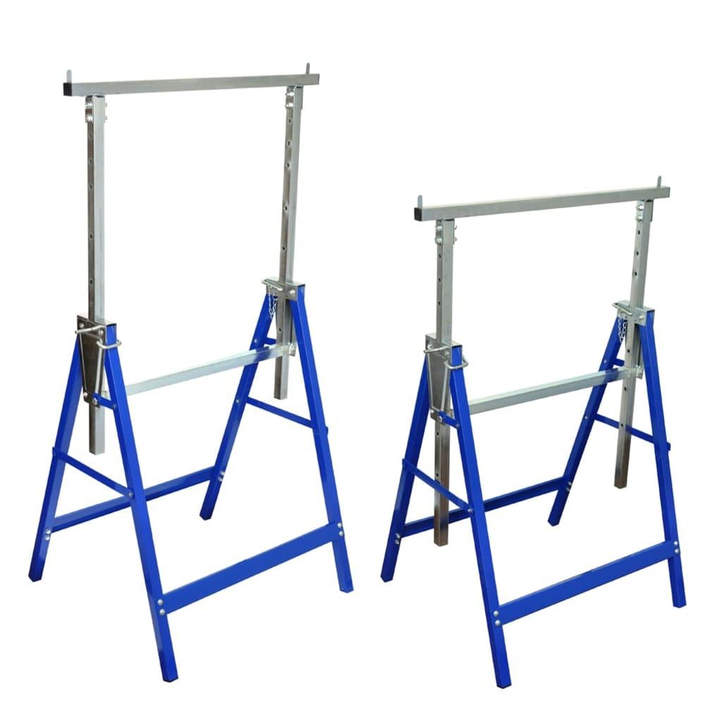 Image of Vidaxl 2x Adjustable Scaffolding Jacks 200kg, Folding Support Stands