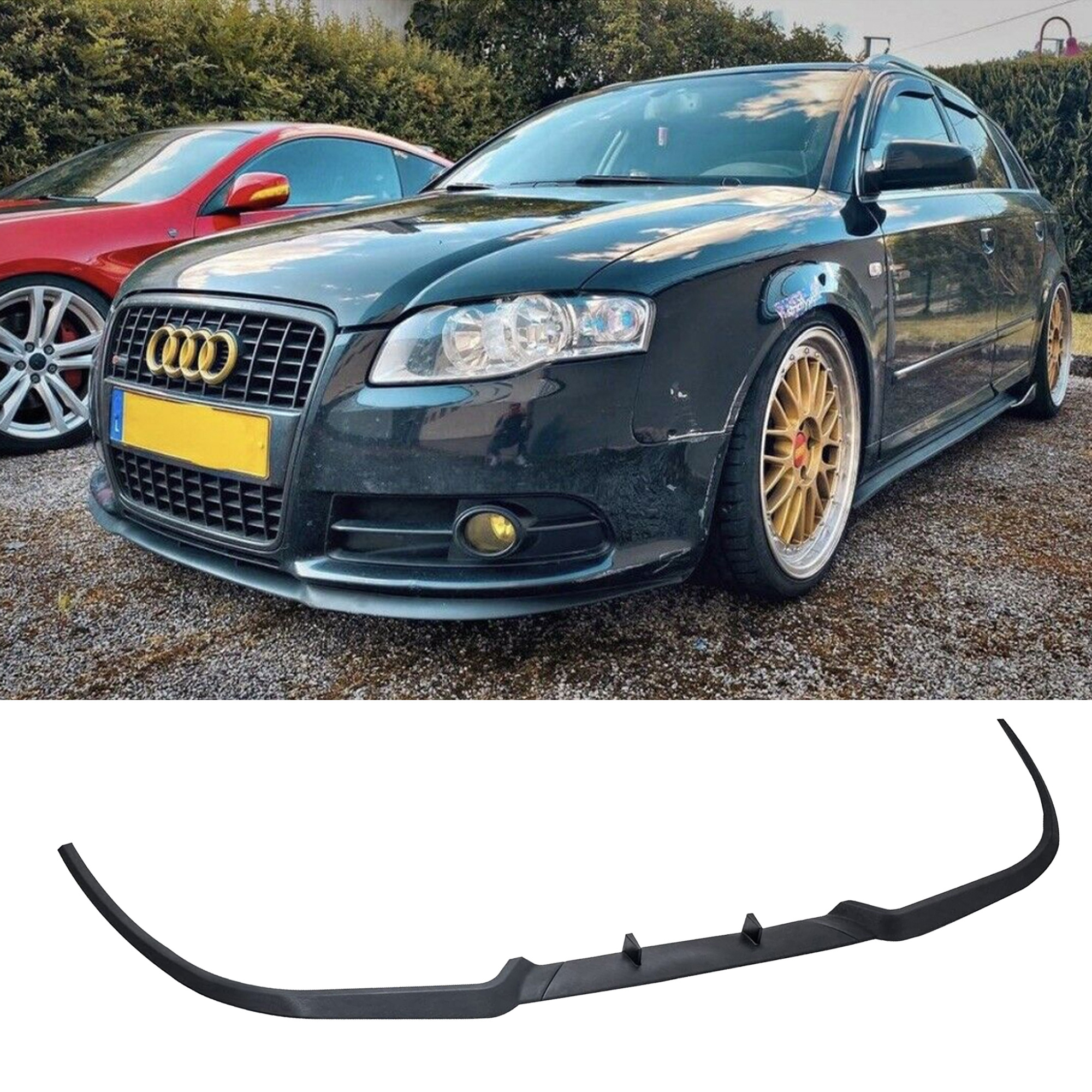 TEMU Frontbumperlip Voor Audi S4 RS4 B7 A4 R Model Alle Auto's Diffuser Euro Spoiler Lip Universeel