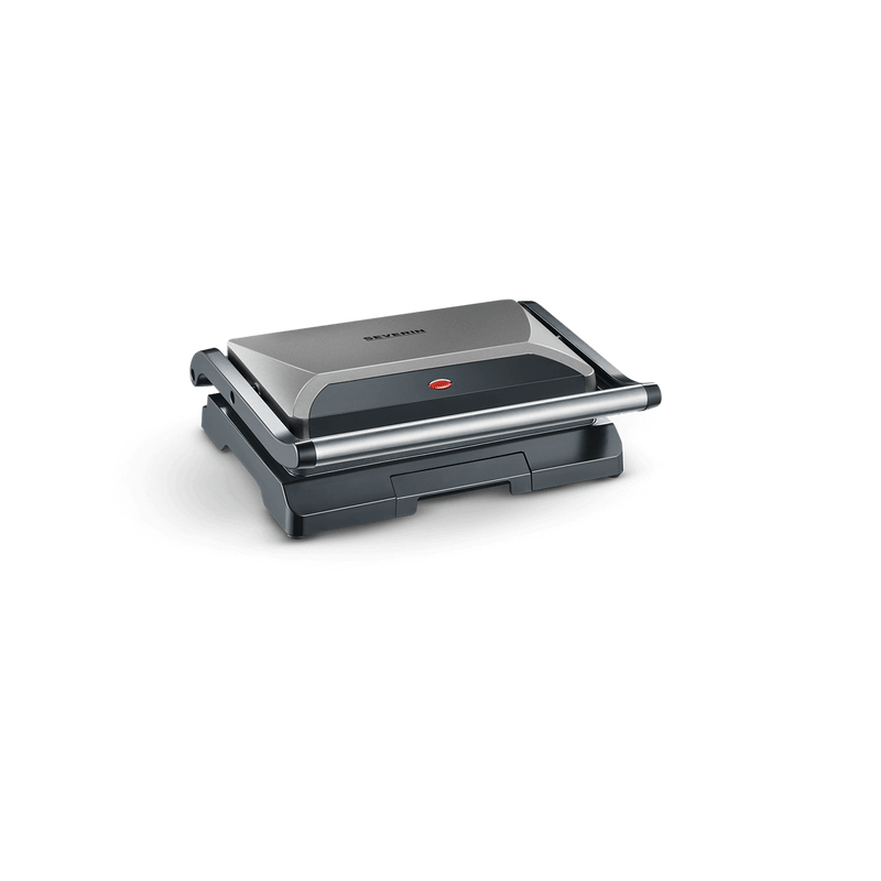 TEMU contact grill KG 2394, fat-free grilling of e.g. sandwiches, steak, vegetables, and panini, coated sandwich maker, 800 W, /black, Kontaktgrill