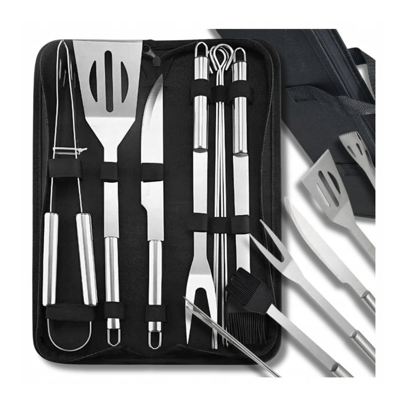 TEMU Accessories Grilling Tools Set Grilling Set With 9-in-1 Stainless , Complete Bbq Tool Set Elegant Case, Includes A Spatula, Fork, Knife, Kitchen