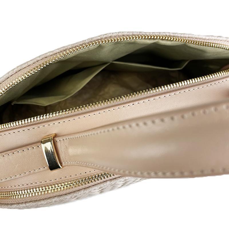 Women's Genuine Leather Handbag Made in Italy with Mosaic Print and Adjustable Strap