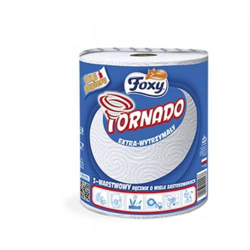 ręcznik papierowy foxy tornado 3-warstwowy (1 rolka) x 12 sztuk