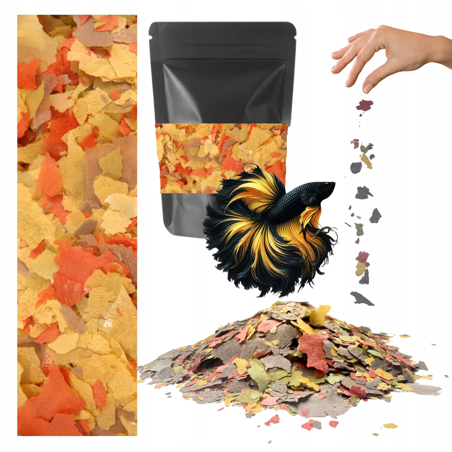 TEMU - Aquarium Fish Food With Vitamins, Flakes 50g / 200g