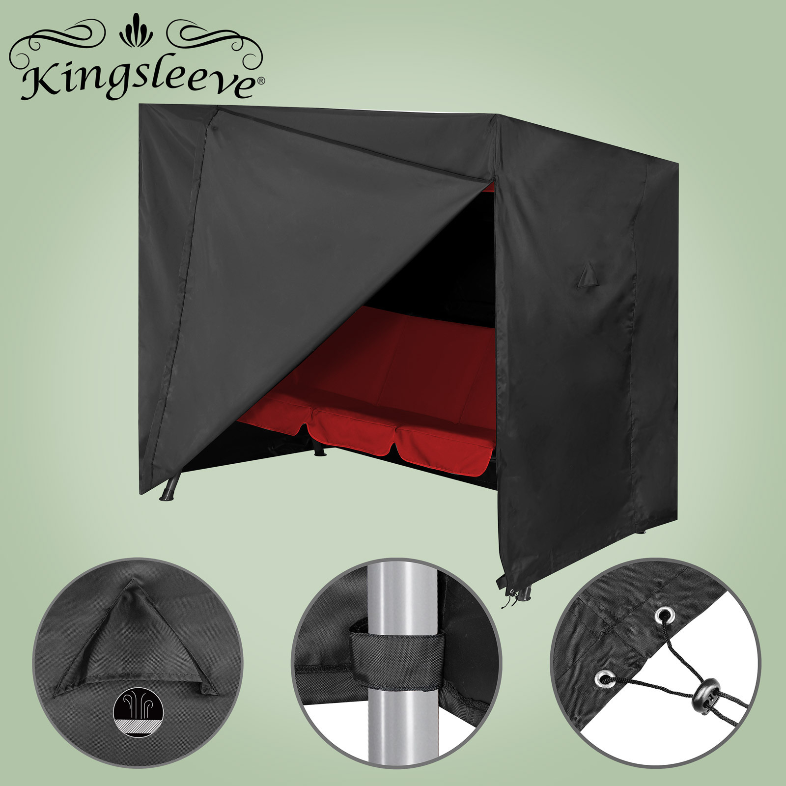 Image of ® Cover Garden Furniture Winter-resistant Uv-resistant Oxford Swing Garden Garage Basement Color- Sheet 185x117x150cm Protective Cover