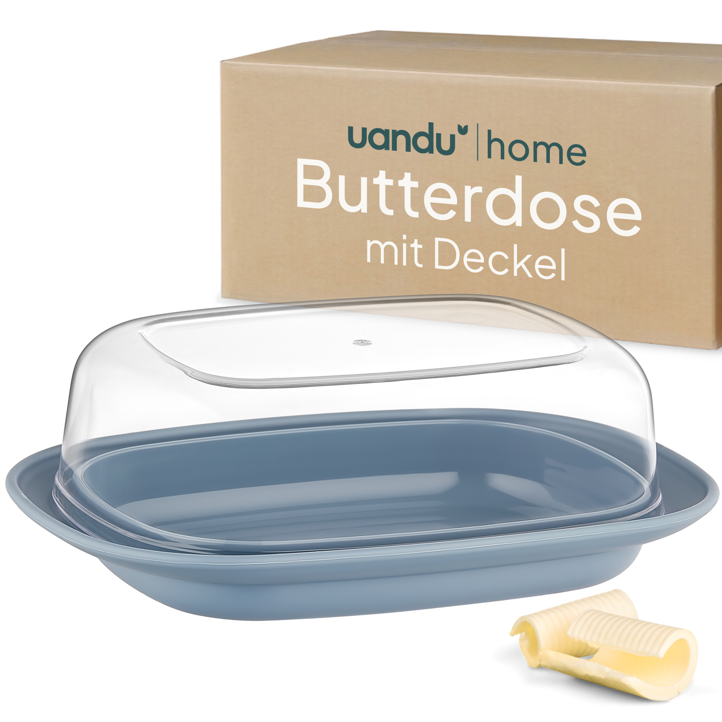 E-shop uandu -Set, Kühlschrank-Aufbewahrung für Käse, Kühlschrank-Butterbehälter, platzsparend, leicht zu reinigen für Küche, Backen oder zum