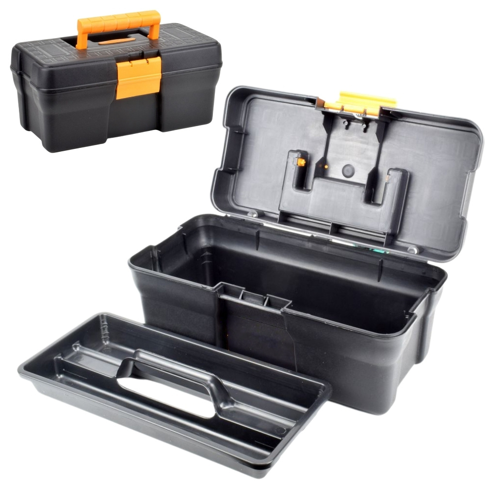 E-shop Werkzeugkoffer leer klein Werkzeugkasten Werkzeugkiste Werkzeugkästen Kunststoff Kiste Haushalt Tool Box Set 34 x 18 x 15 cm