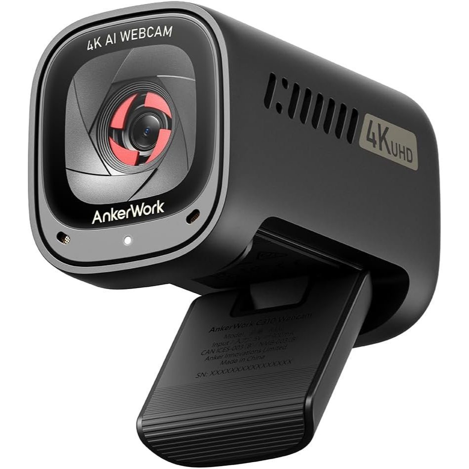E-shop C310 Webcam, 4K Webcam, 12MP, 1080p@60FPS HDR, KI-Autofokus, KI-Framing, Mikros mit KI-Geräuschunterdrückung, Datenschutzabdeckung &