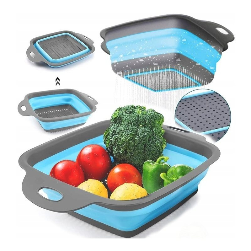 TEMU Silicone Colander Strainer Foldable Drainer