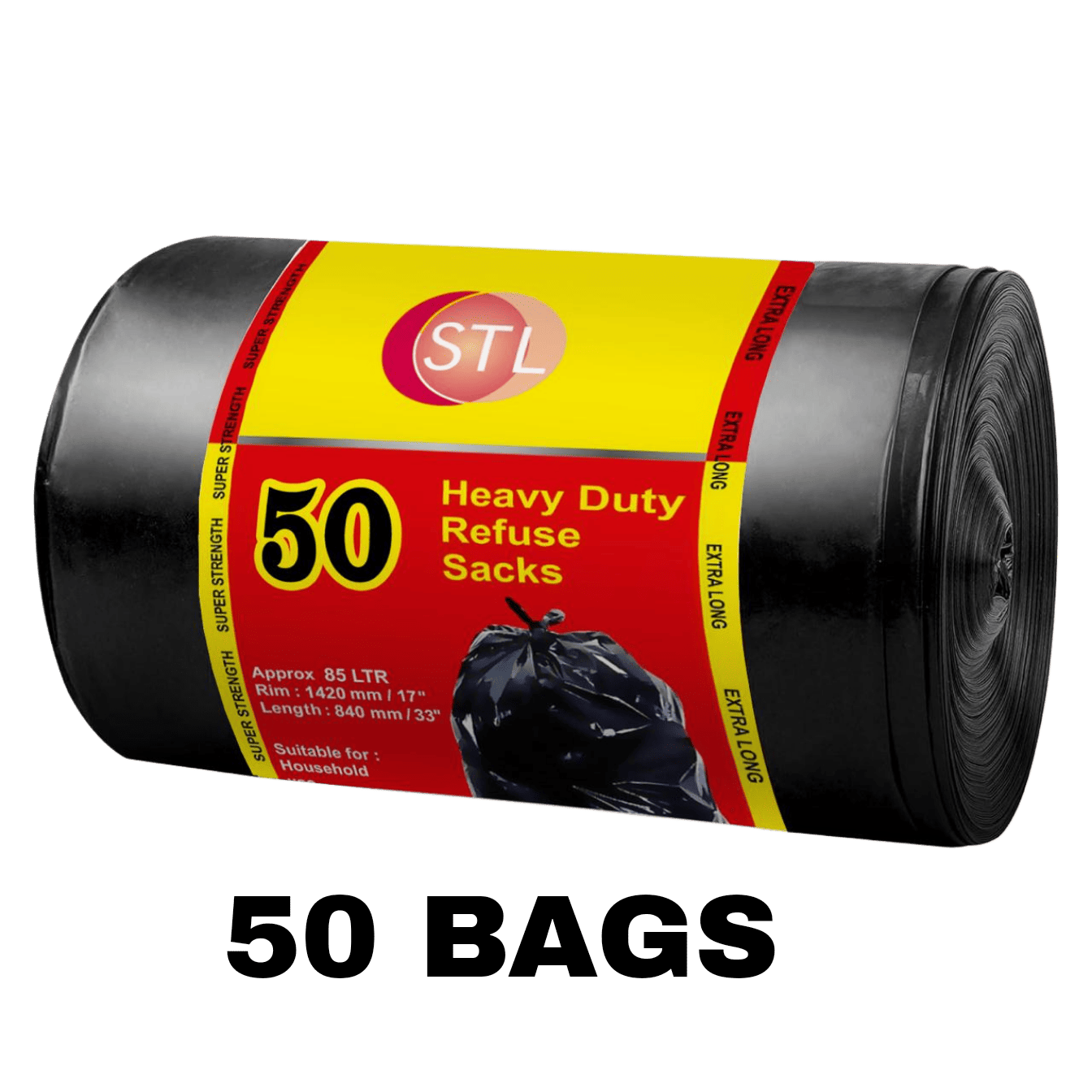 extra strong heavy duty black bin liners rubbish bags waste   garbage sacks details 9