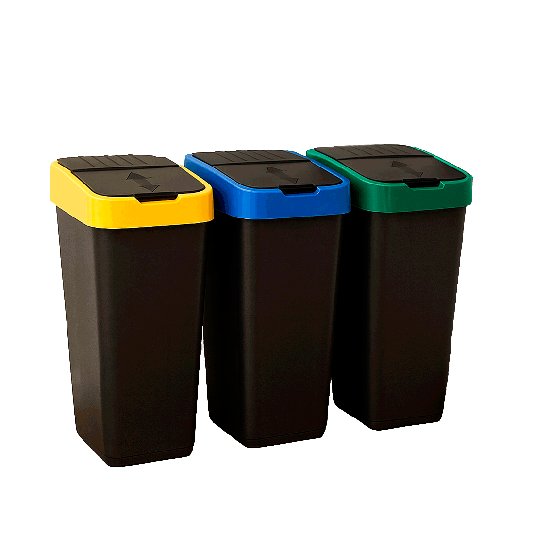 TEMU Papelera de Reciclaje con Abatible. Set de 3 Unidades en , Azul y Verde.