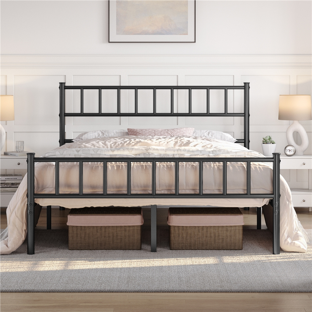 E-shop Costoffs Metallbett Bettrahmen mit Lattenrost Metallrahmenbett Minimalistische Bettgestelle Stauraum unter dem Bett