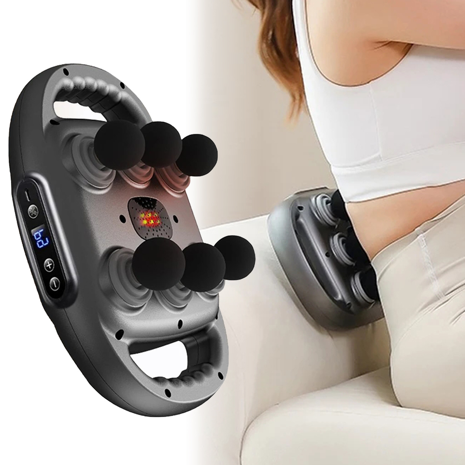 6 Heads Fascia Gun Muscle Massager Gun, High Frequency Back Waist Massage Machine Six-head Body Shoulder Professional Fascia Massage Gun, for Back, Neck, Legs, and Full Body, Gift for Partner and Elders