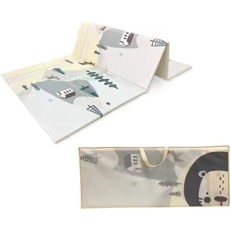 KONTARBOOR Baby Speelmat 180 x 150 x 1 cm - XXL Dikke Opvouwbare Omkeerbare Schuim Vloermat - 2 VERSCHILLENDE Ontwerpen - Baby Sensorische Ontwikkelingsmat - Sensorische Stimulatie