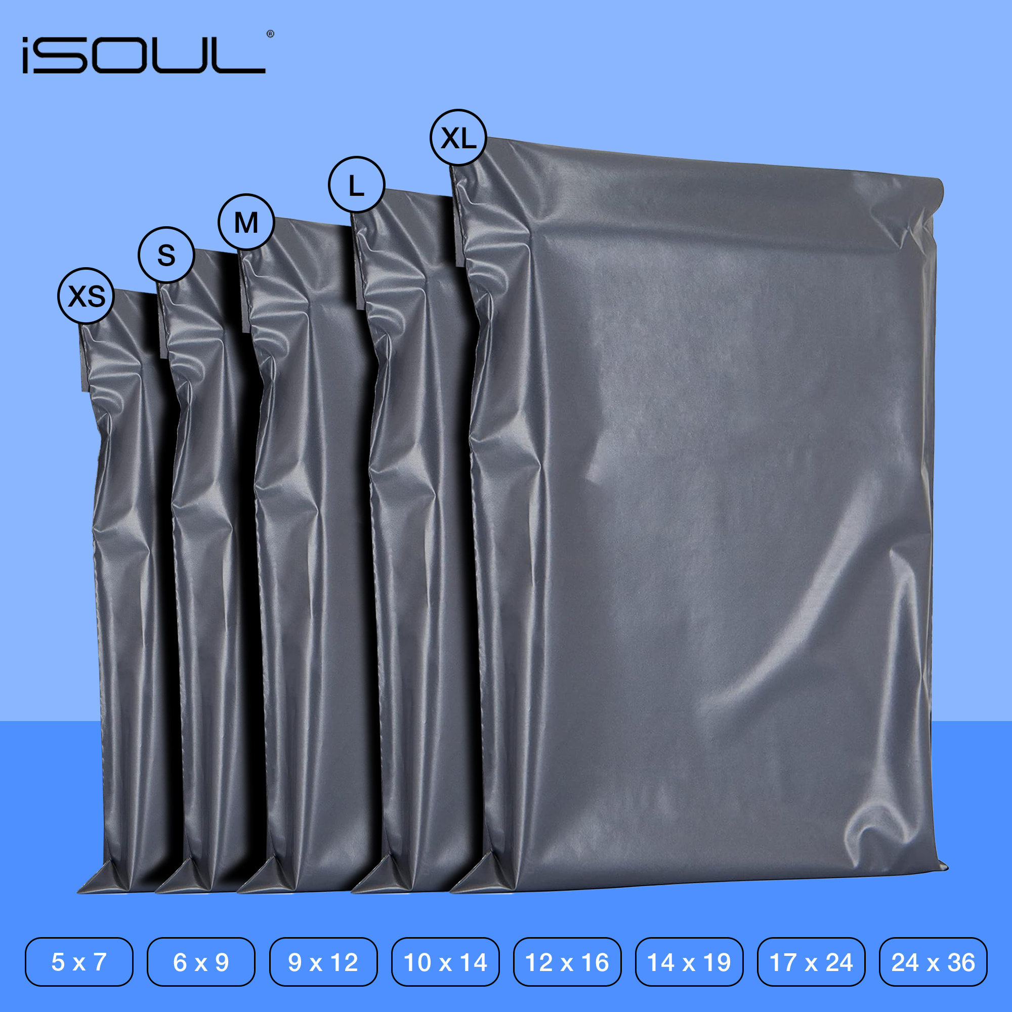 50 pack grey mailing bags self seal postage bags for shipping packaging waterproof poly mailers multi size options 5x7 to 24x36 inch details 1