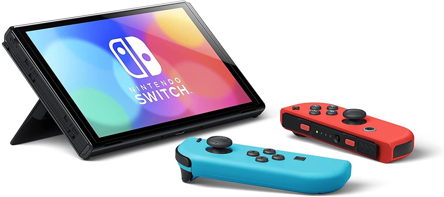Nintendo Switch - OLED Model met Neon Rode en Neon Blauwe Joy-Con (Japanse Specificatie)
