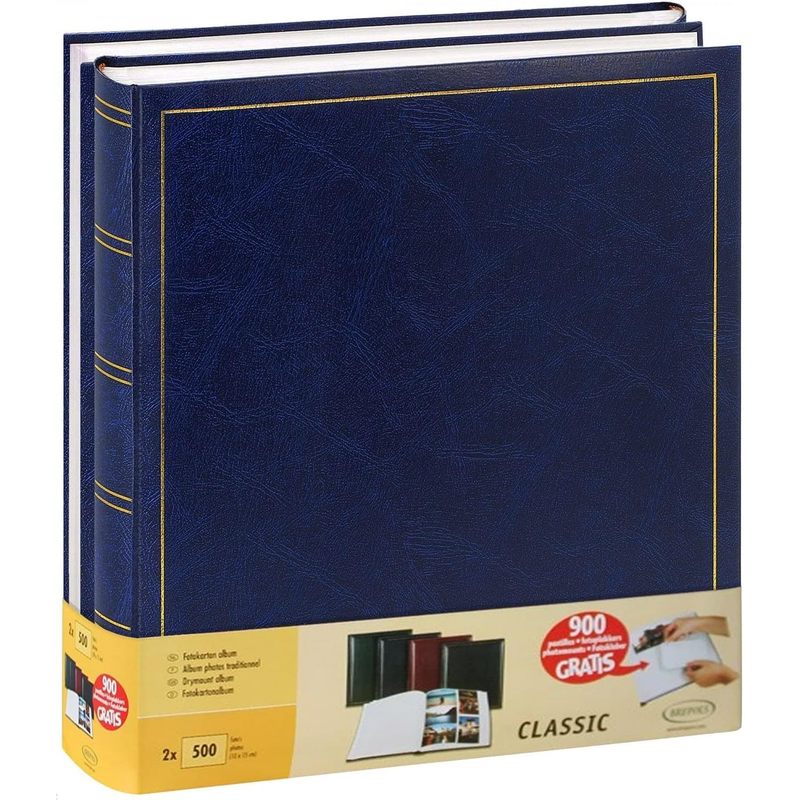 TEMU Lot Of 2 Traditional Jumbo Albums 100 Pages For 500 Photos 10x15 - Blue